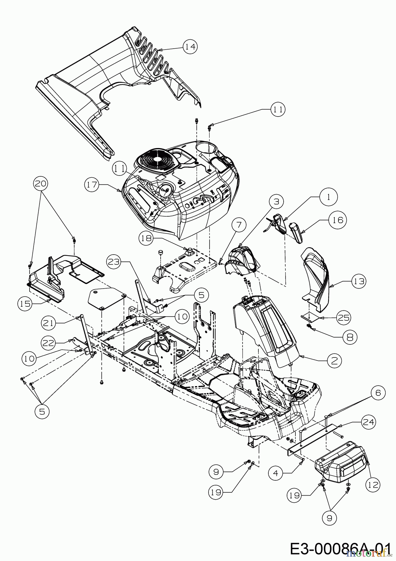 WOLF-Garten Expert Rasentraktoren Scooter Pro 13C226HD650 (2018) Frontgewicht, Verkleidungen