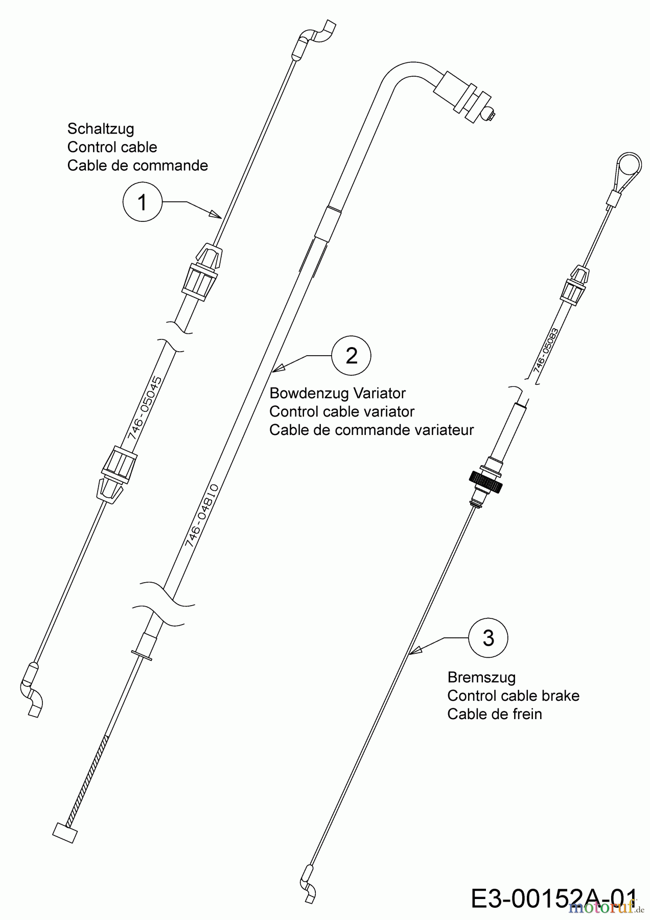  Cub Cadet Motormäher mit Antrieb LM3 ER53 12AQC6J4603   (2018) Bowdenzüge