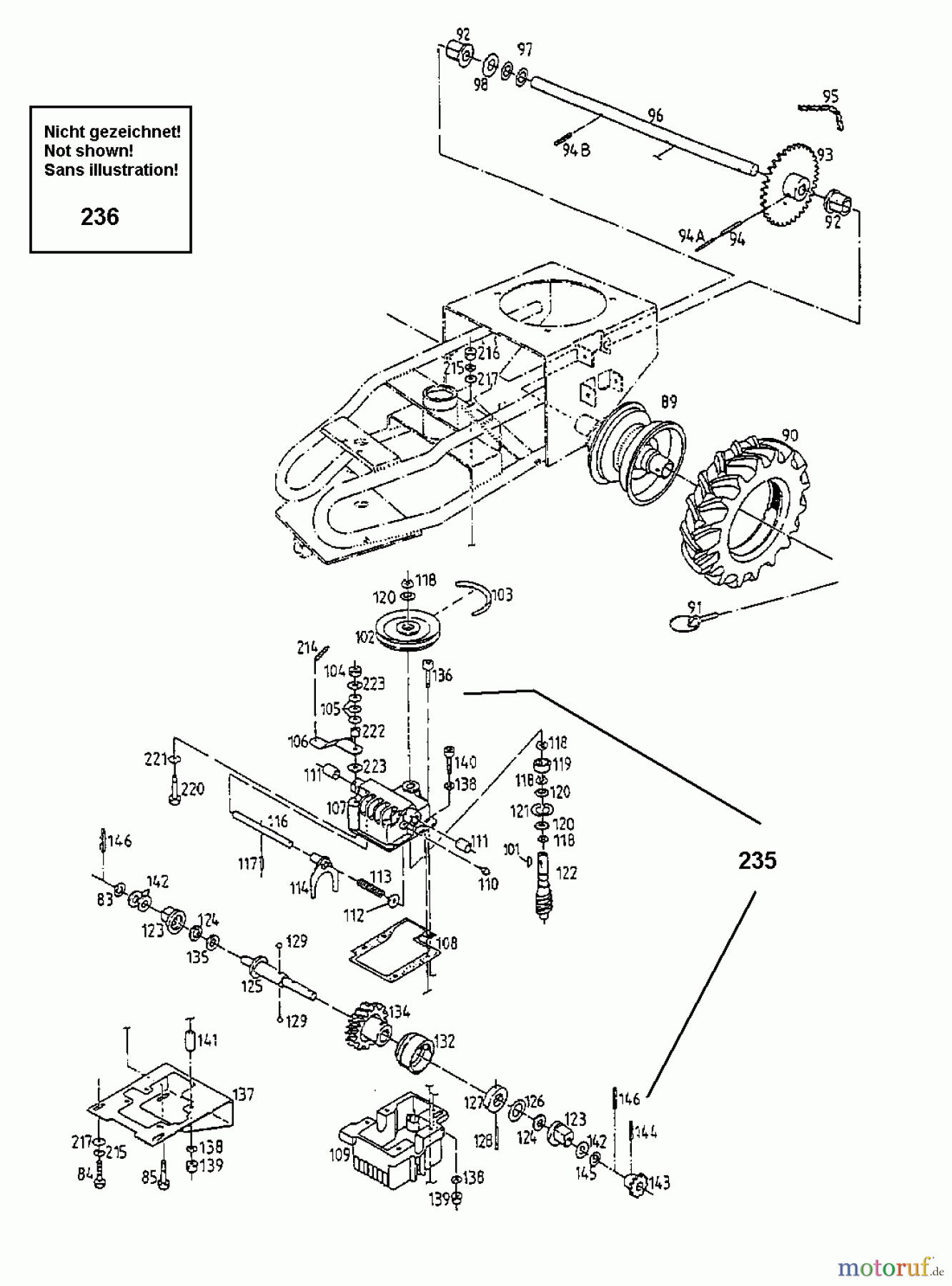 Gutbrod Balkenmäher BM 710 07515.04 (1998) Getriebe, Räder