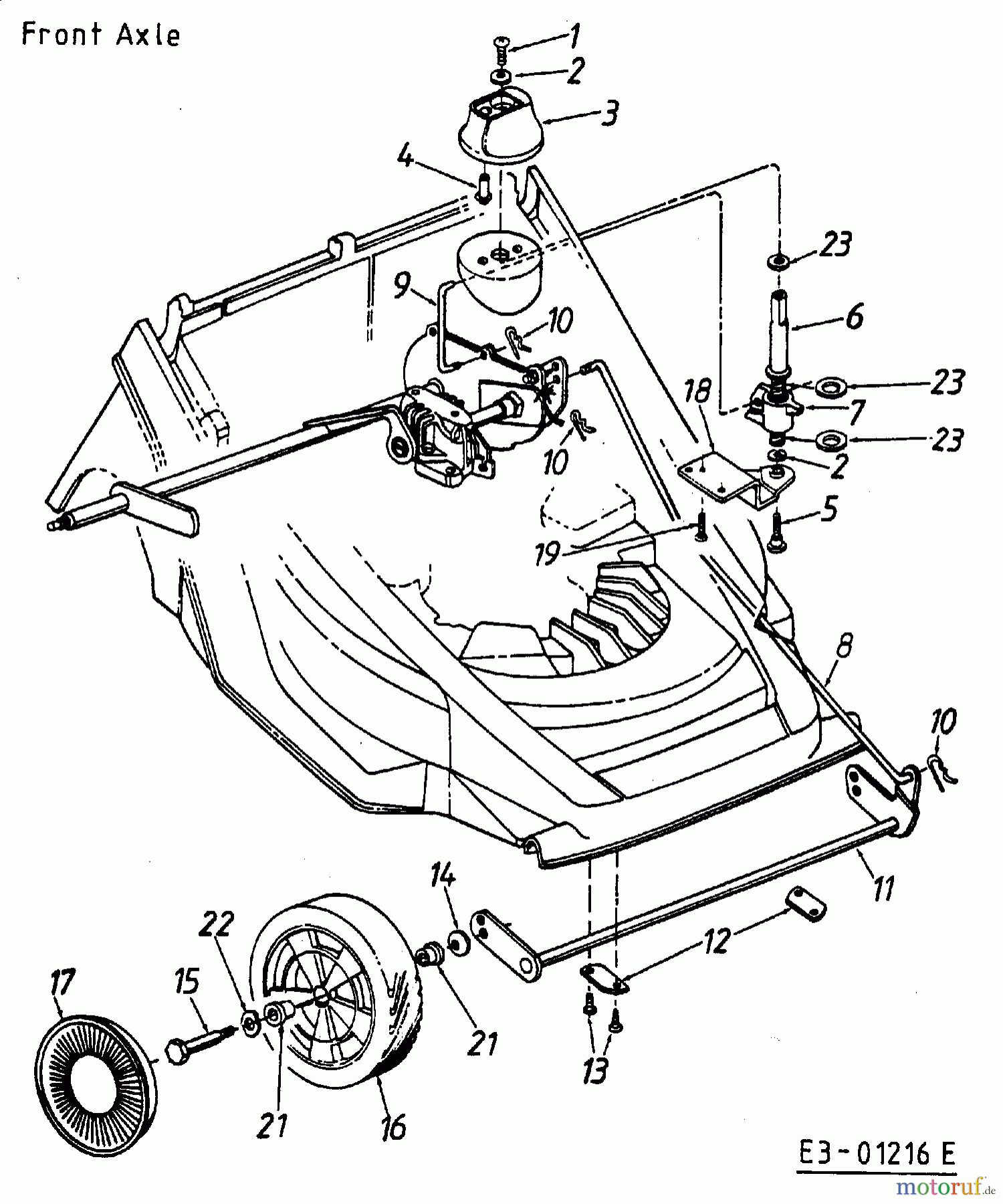 MTD Motormäher mit Antrieb SP 46 GLXR 12B-658C678 (2001) Räder vorne, Schnitthöhenverstellung