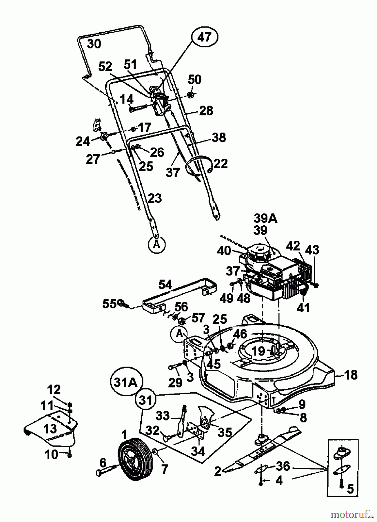 MTD Motormäher SD 51 11A-070A678  (1998) Grundgerät