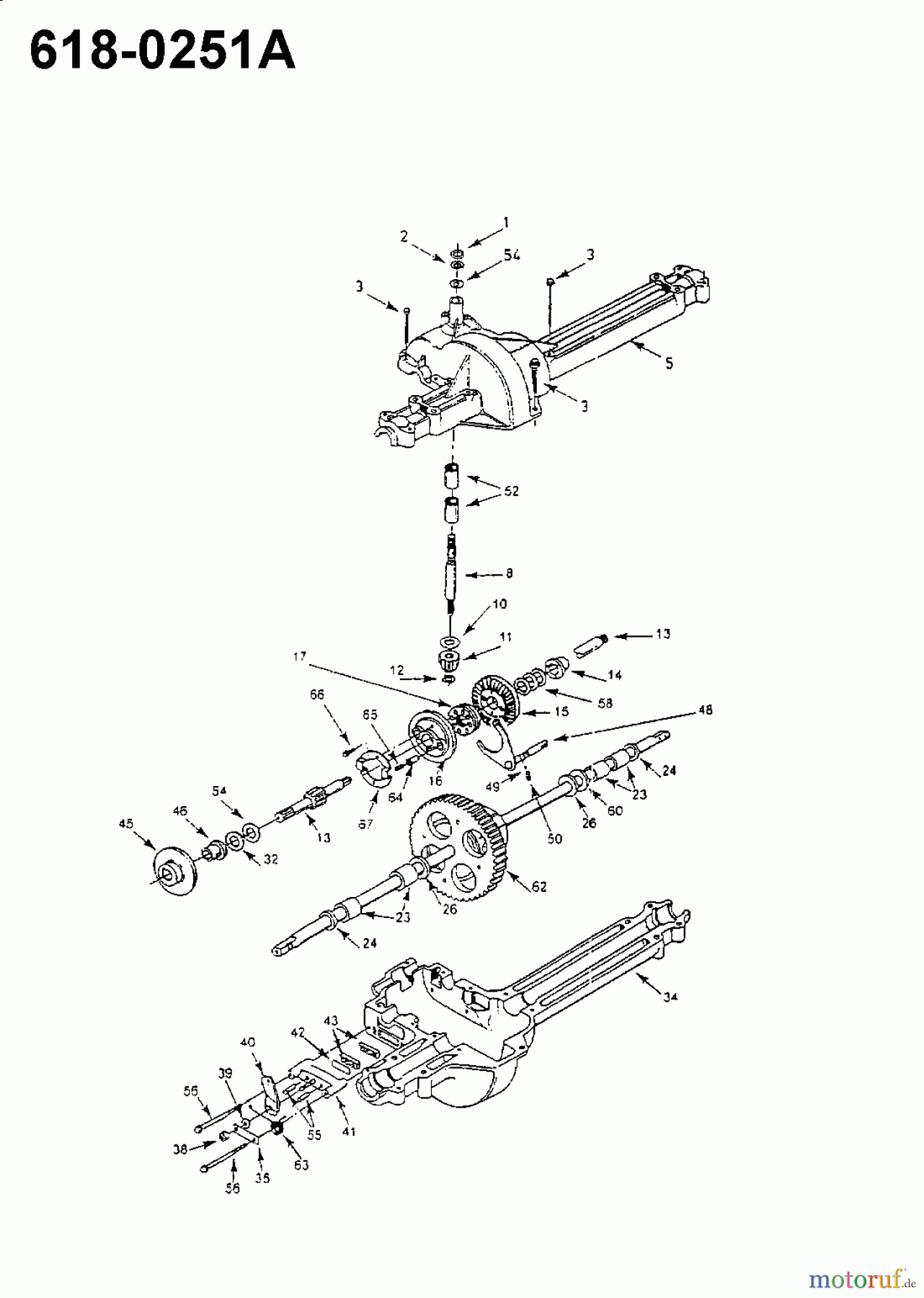  Yard-Man Rasentraktoren DX 70 13A-325-643  (2001) Getriebe 618-0251A