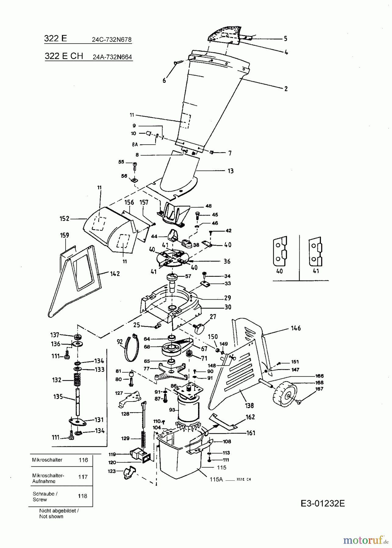MTD Häcksler 322 E 24C-732N678 (2004) Grundgerät