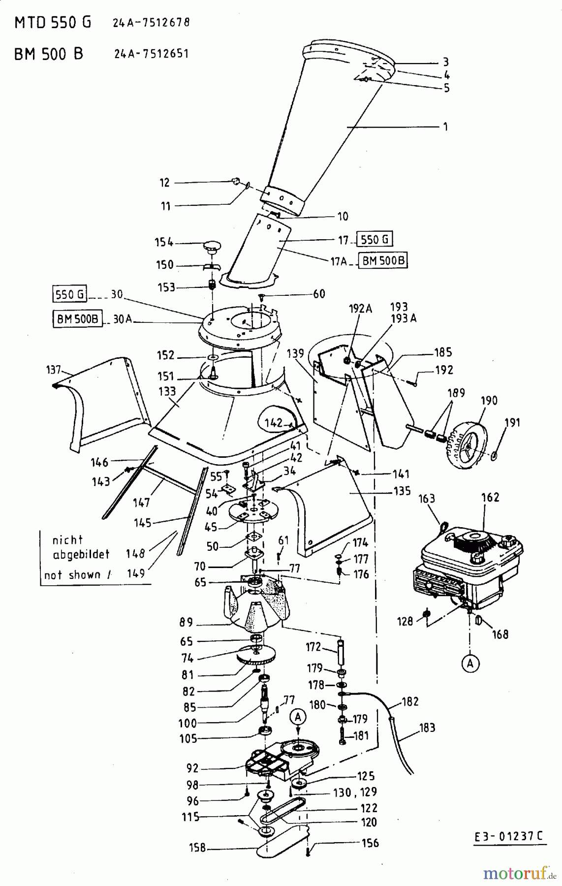 MTD Häcksler 550 G 24A-7512678 (2002) Grundgerät