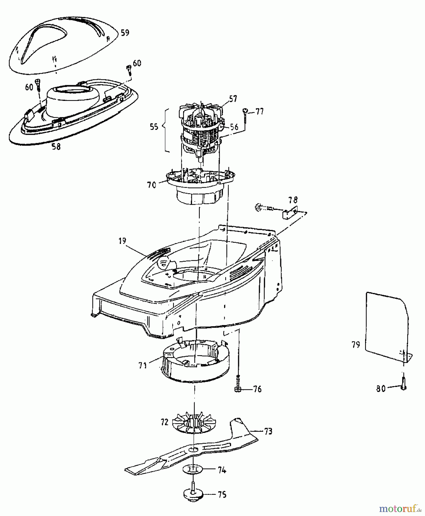 Yard-Man Elektromäher YM 1618 18B-T5H-643 (1999) Elektromotor, Messer