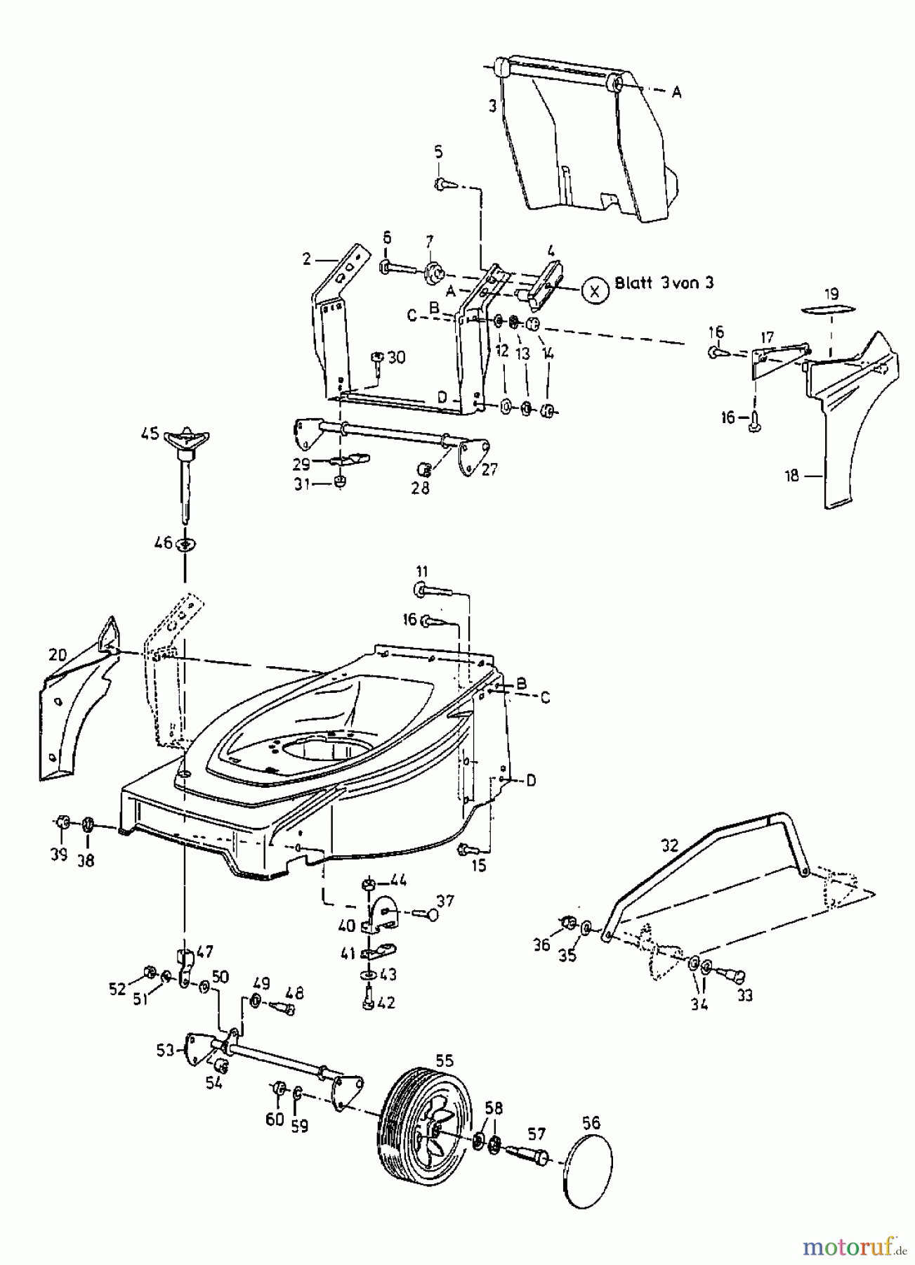  Gutbrod Akkumäher HA 42 L 18BBL5P-604  (1999) Höhenverstellung, Räder vorne