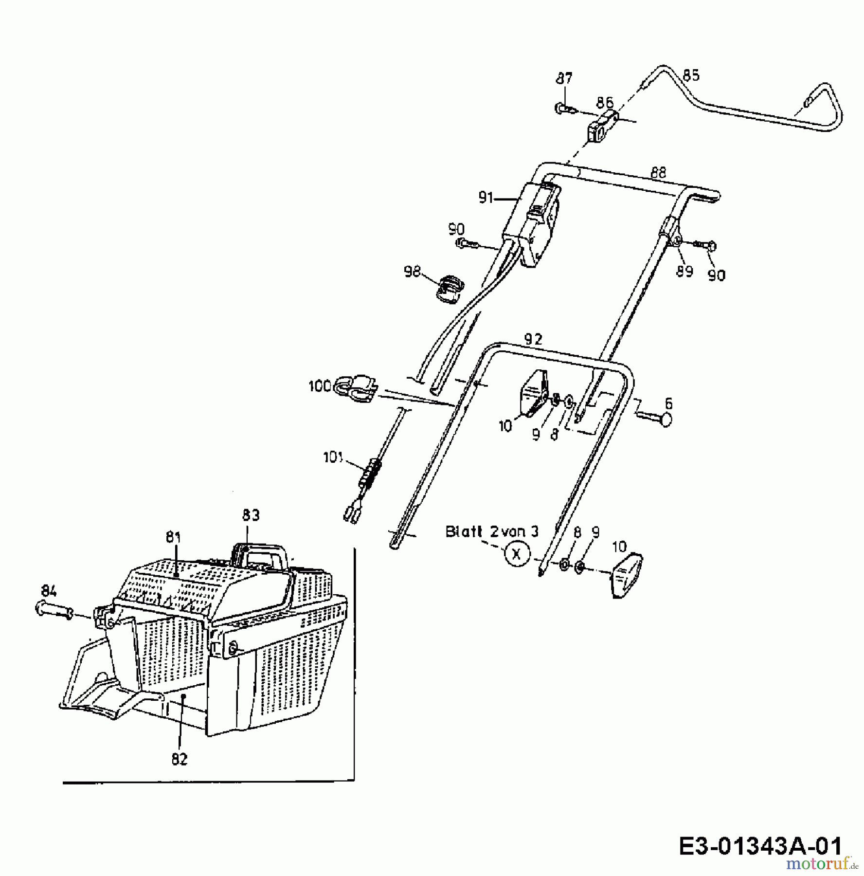  Gutbrod Akkumäher HA 42 L 18BBL5P-604  (1999) Grasfangkorb, Holm