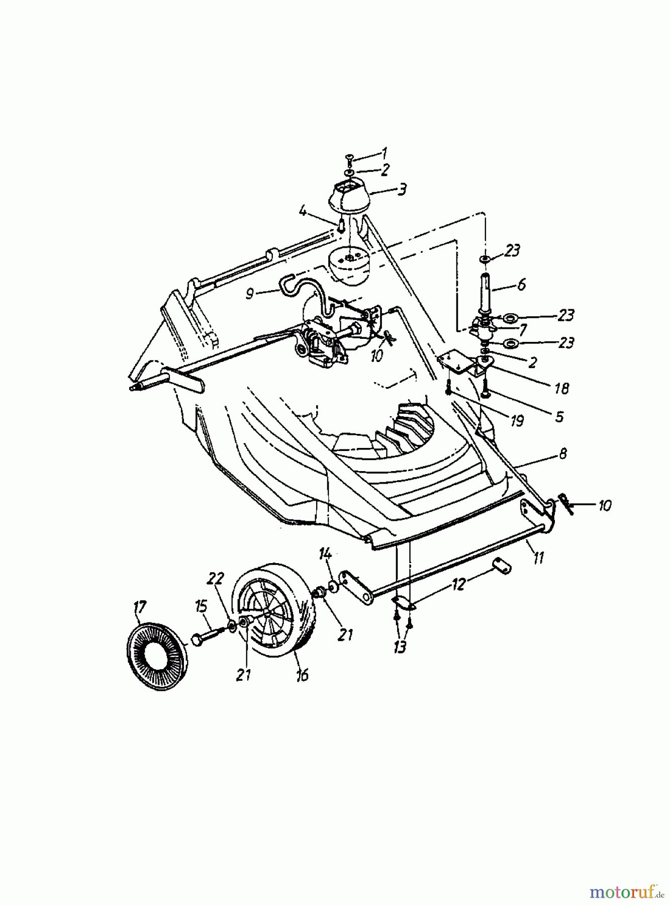 Yard-Man Motormäher YM 5018 PX 11A-608D643 (2000) Höhenverstellung, Räder vorne