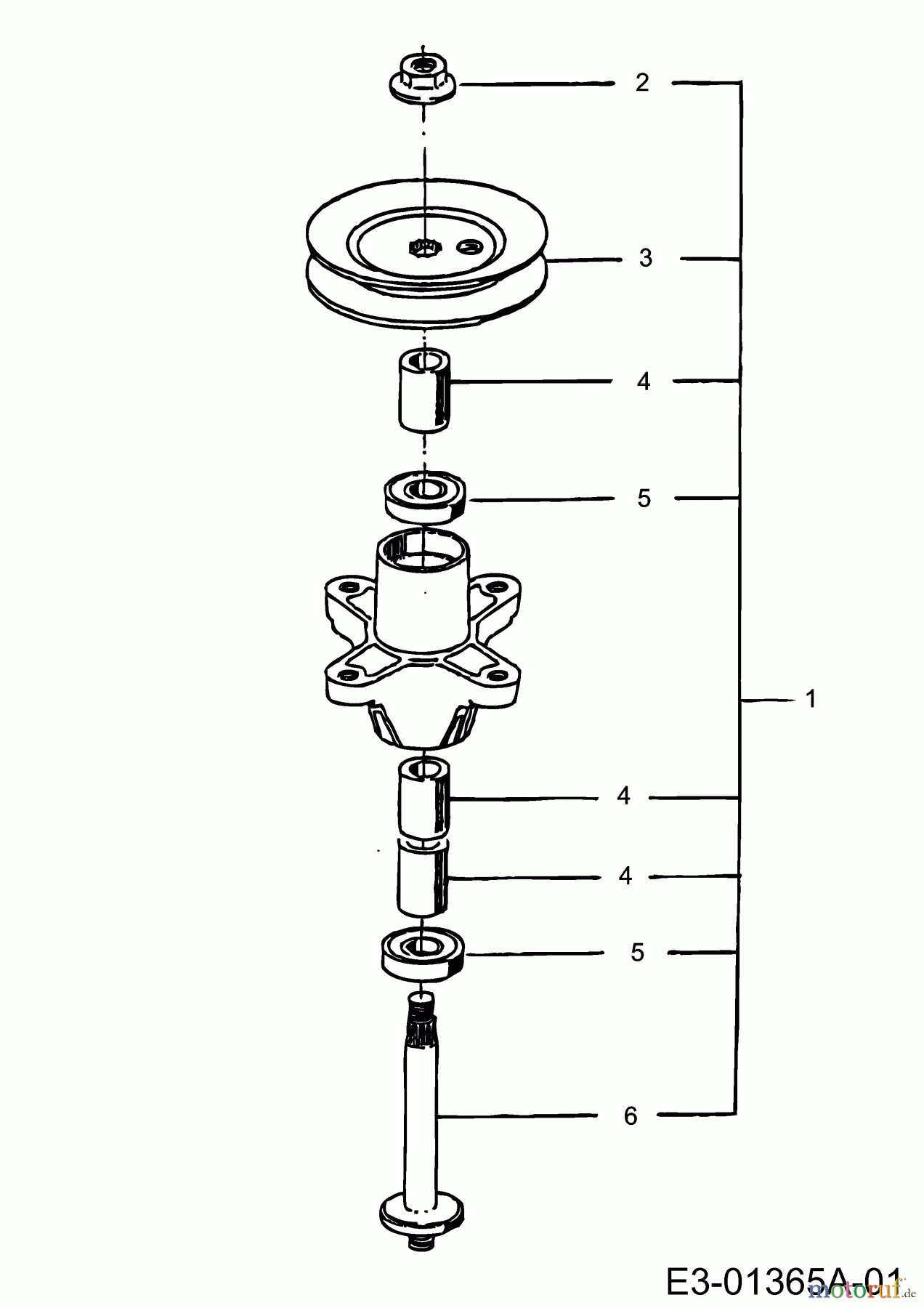 Univert Rasentraktoren 145 ENCH 13AP41UE663 (2000) Messerspindel 618-0409