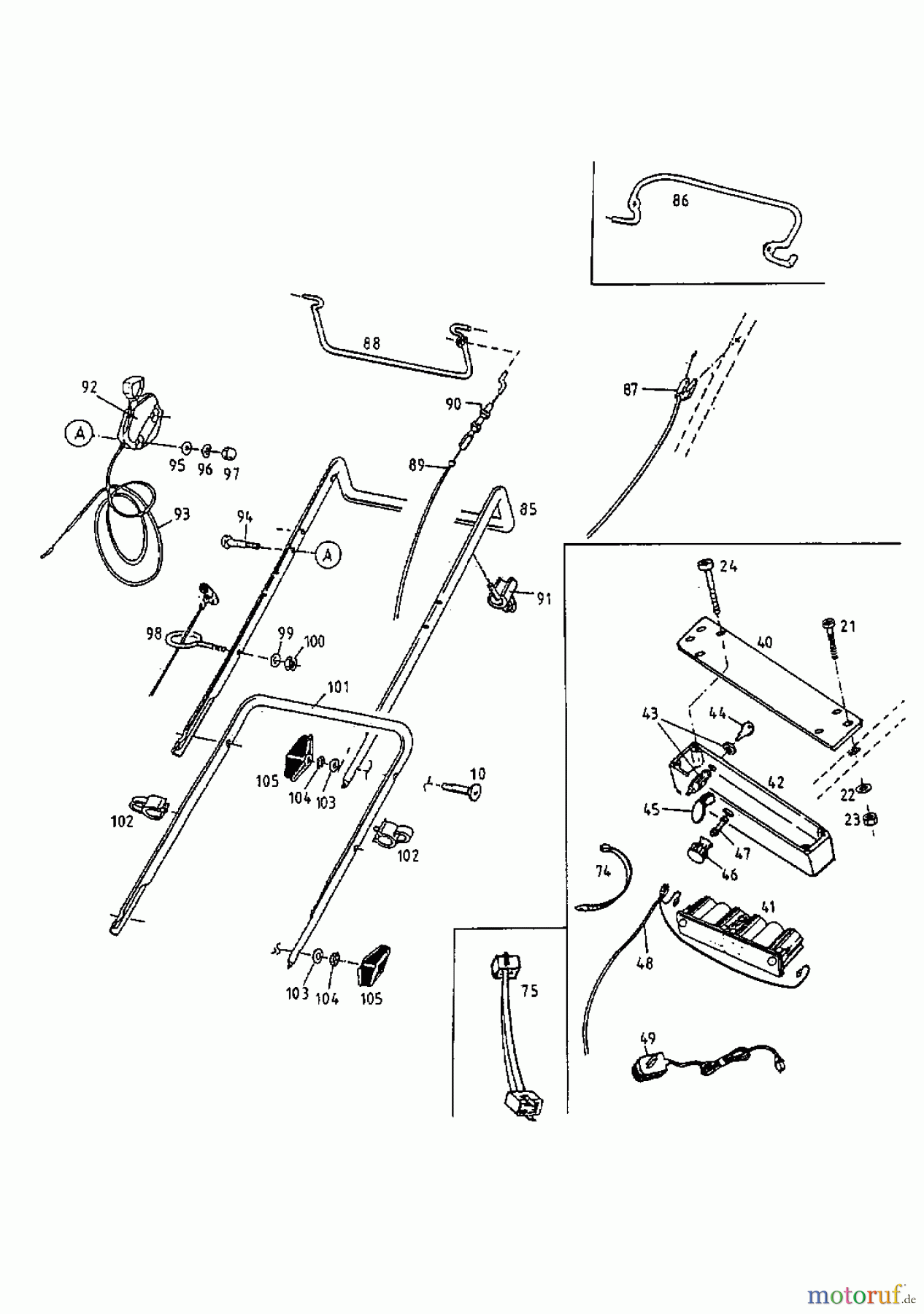  Floraself Motormäher mit Antrieb 4046 BLRE 12BET12Y668  (1999) Holm