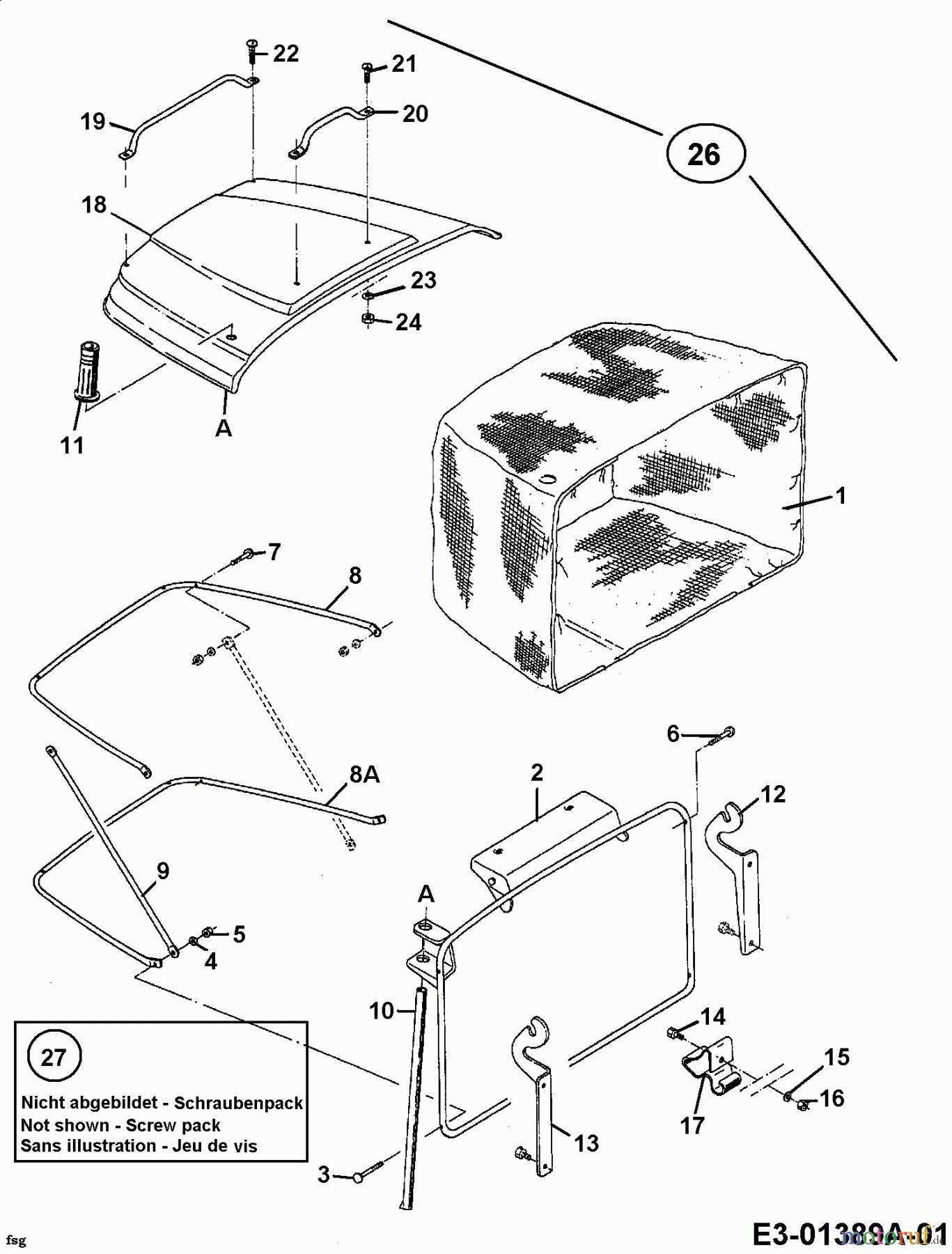 Bricolage Rasentraktoren MBT 125/76 13BL472A615 (1998) Grasfangeinrichtung