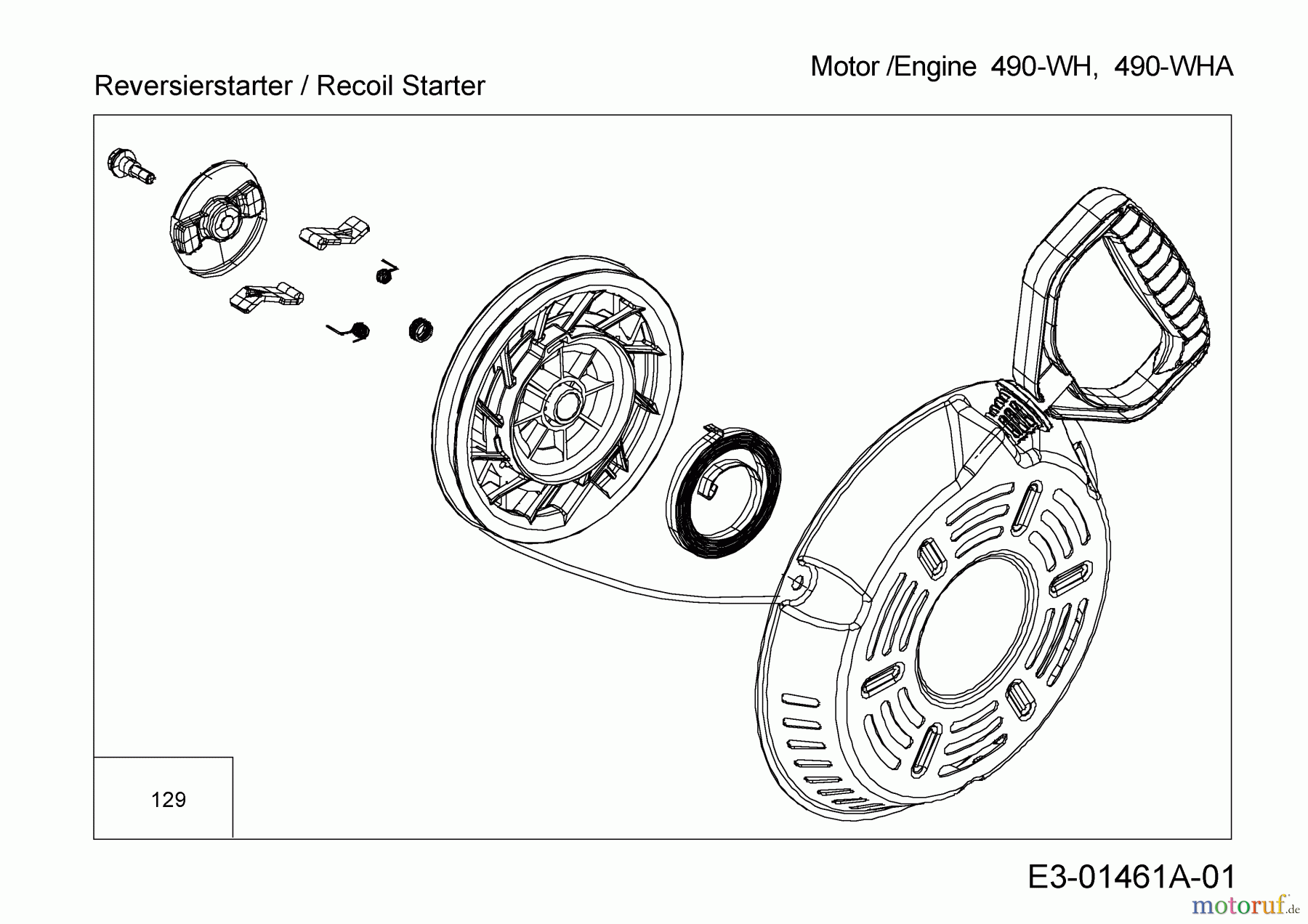 MTD-Motoren MTD horizontal 490-WHA 752Z490-WHA (2015) Reversierstarter