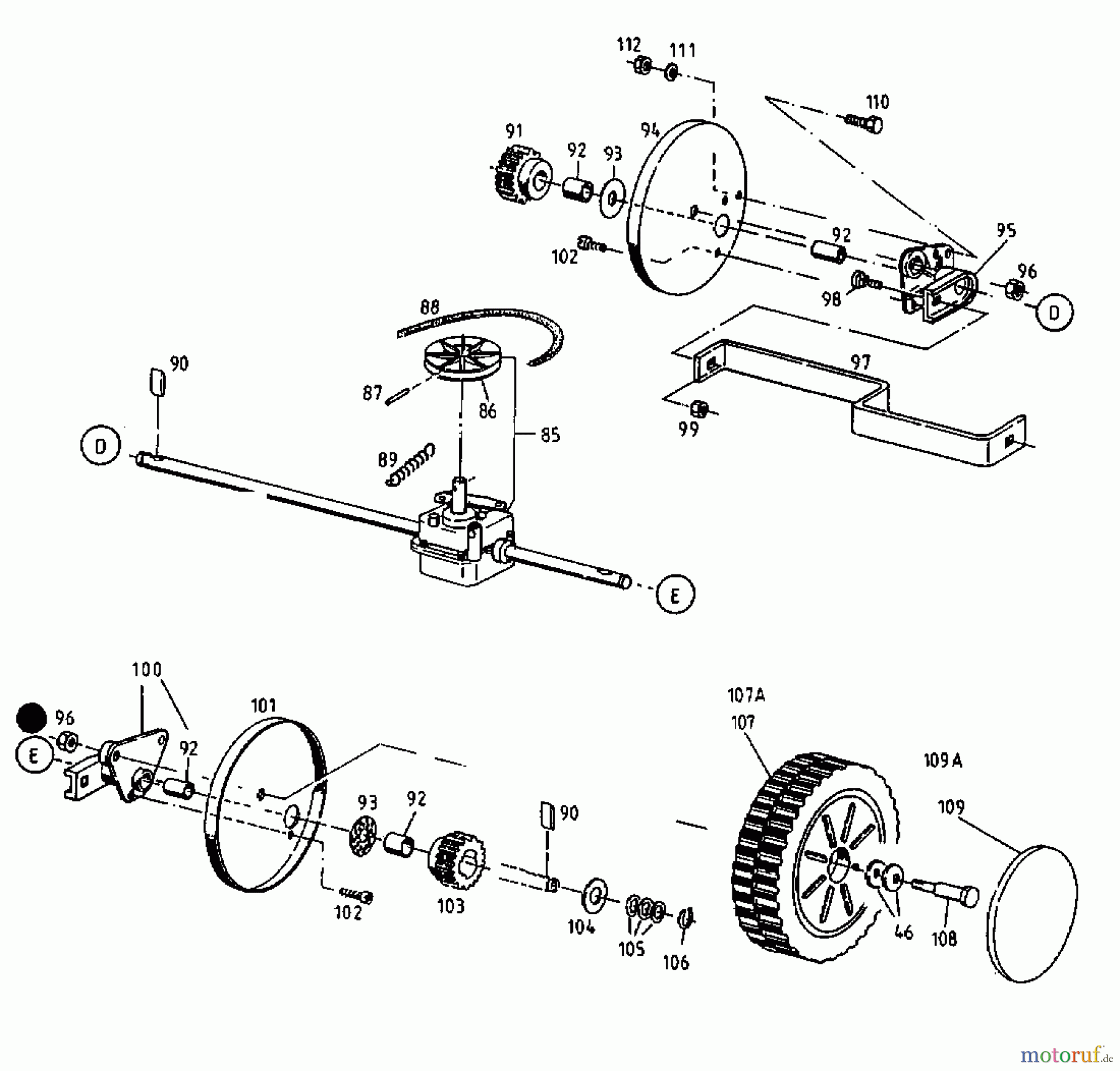  Gutbrod Motormäher mit Antrieb HB 48 RLS 12C-T58X690  (2000) Getriebe