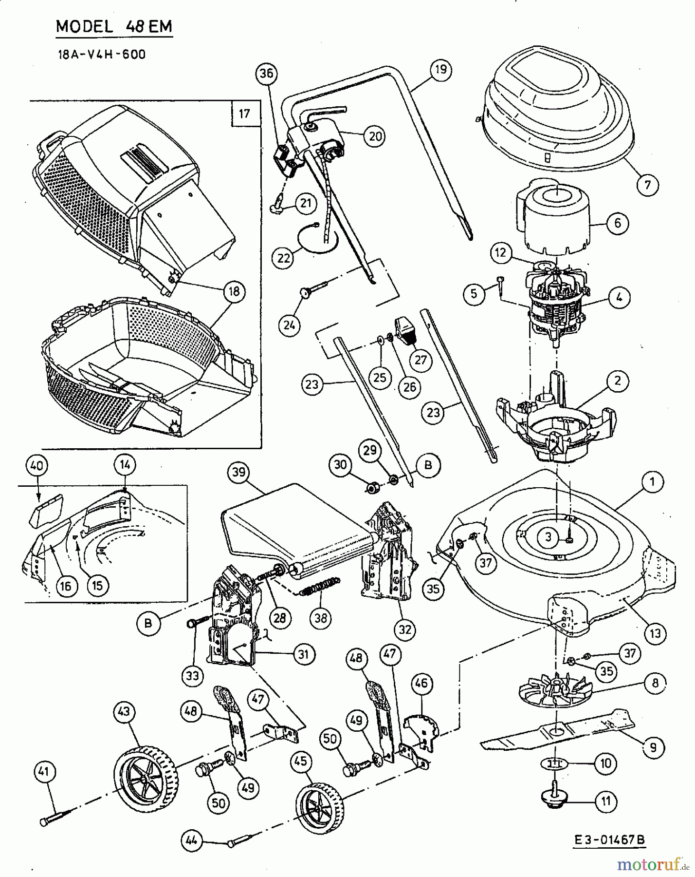 MTD Elektromäher 48 EM 18A-V4H-600 (2002) Grundgerät