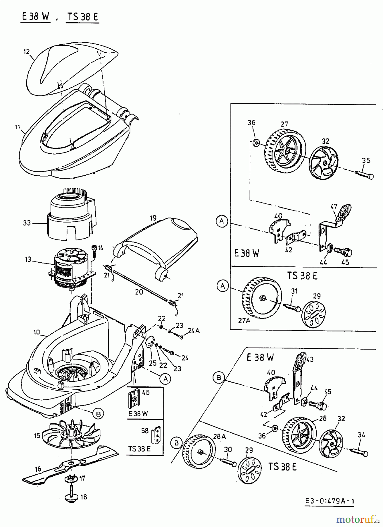  Turbo Silent Elektromäher TS 38 E 18D-G7F-667  (2001) Grundgerät