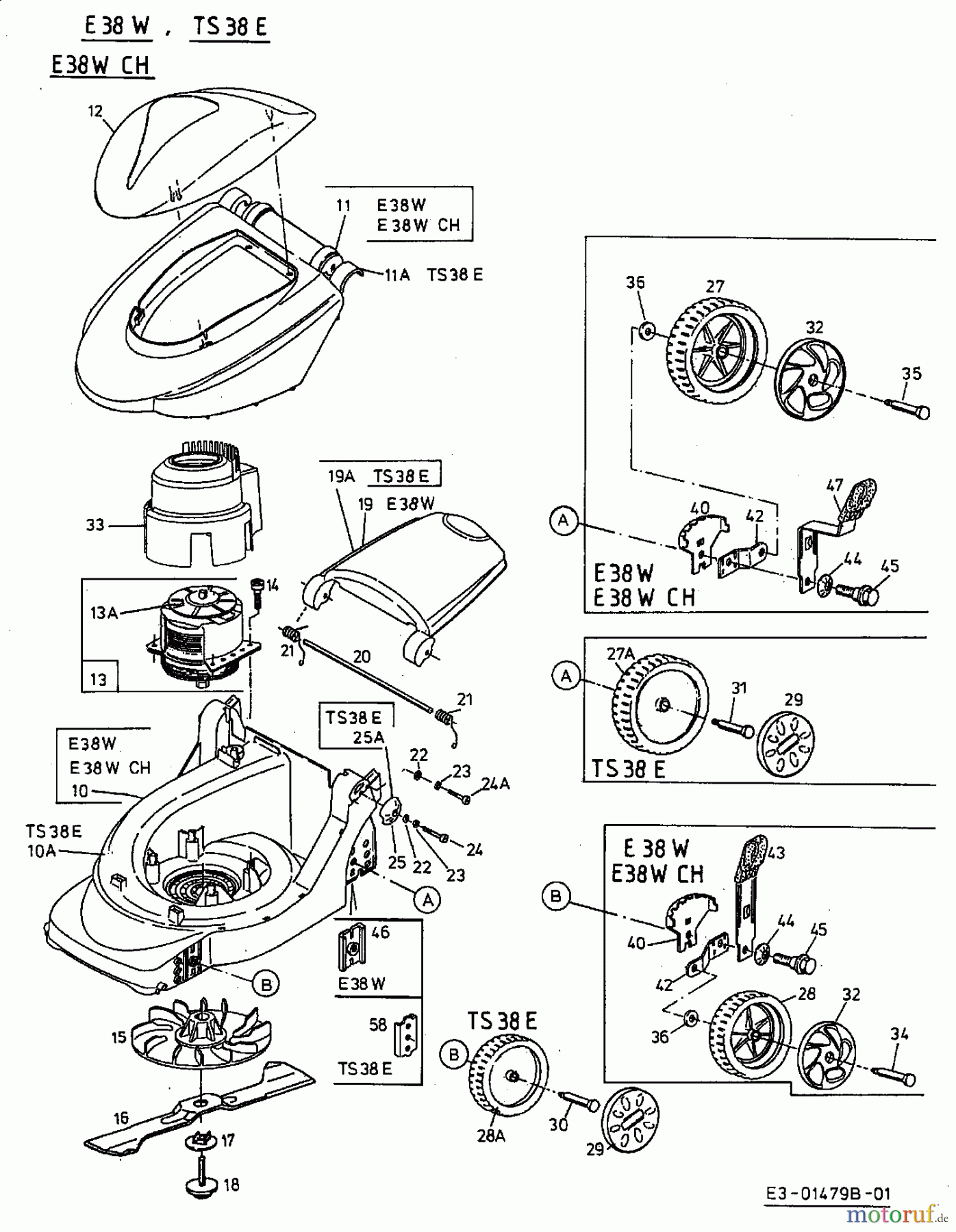  Turbo Silent Elektromäher TS 38 E 18D-G7F-667  (2002) Grundgerät