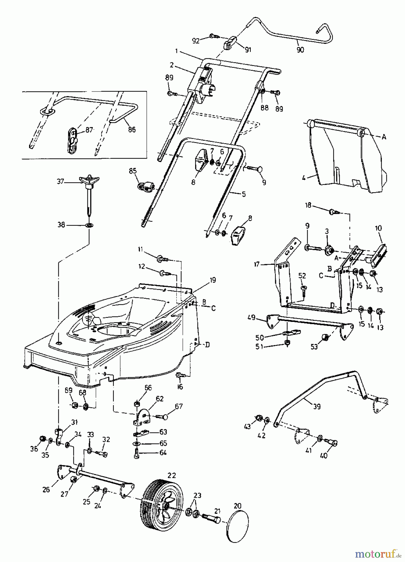 Gutbrod Elektromäher HE 42 L 18B-L5F-604 (2000) Grundgerät