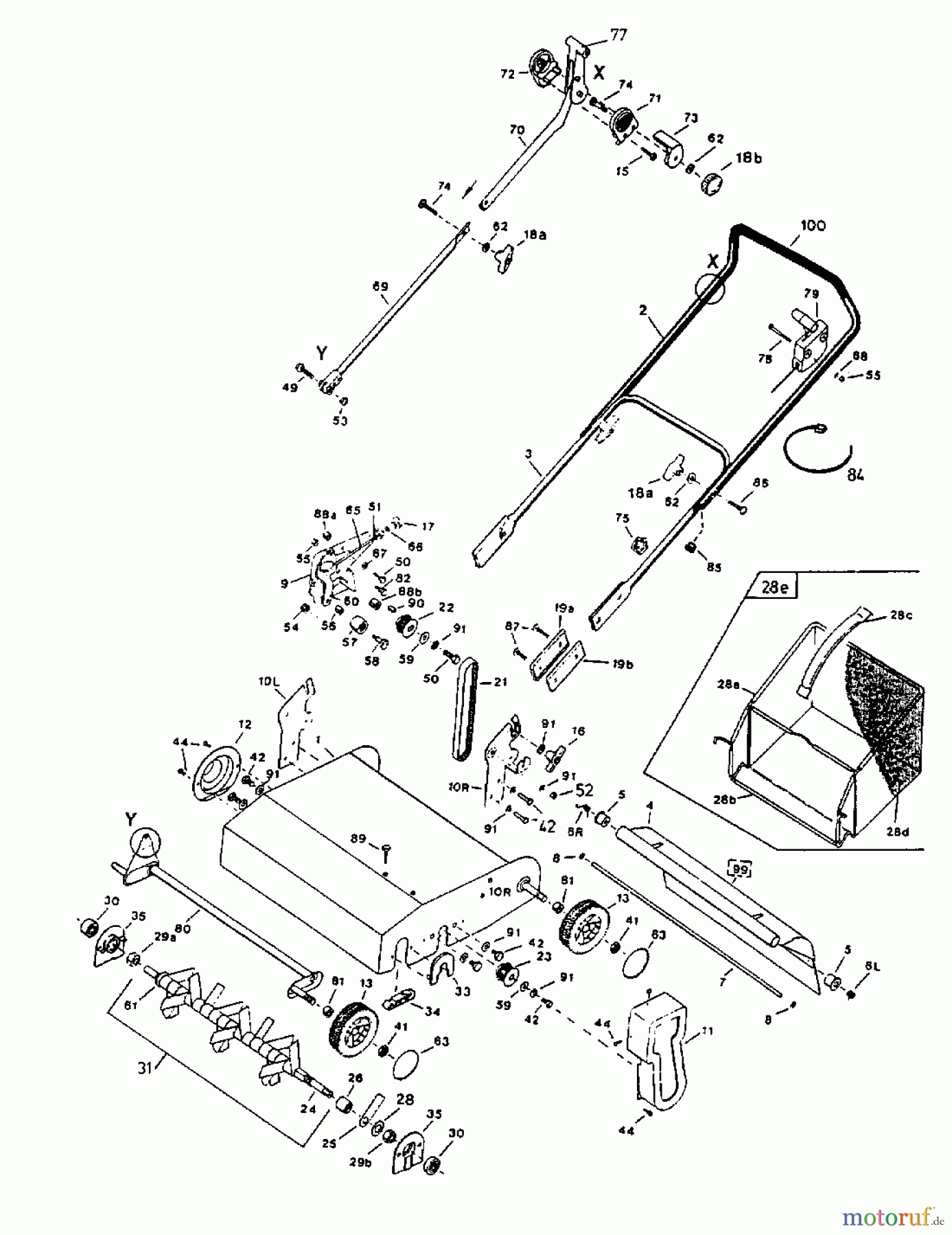 Fleurelle Motorvertikutierer VERTILUX V 41 BL 16APM02U619 (2000) Grundgerät