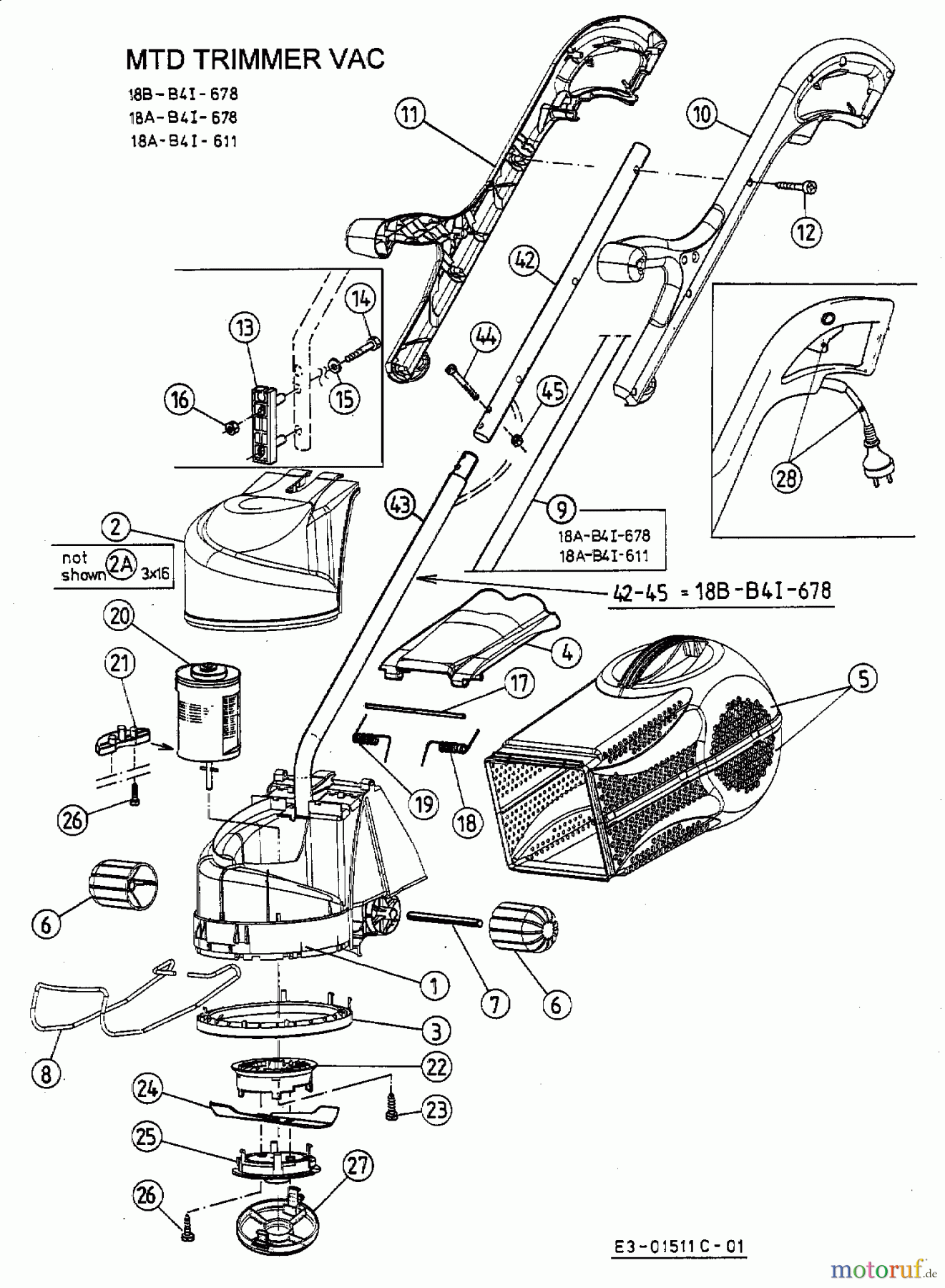 MTD Elektrotrimmer Trim Vac 18B-B4I-678 (2003) Grundgerät