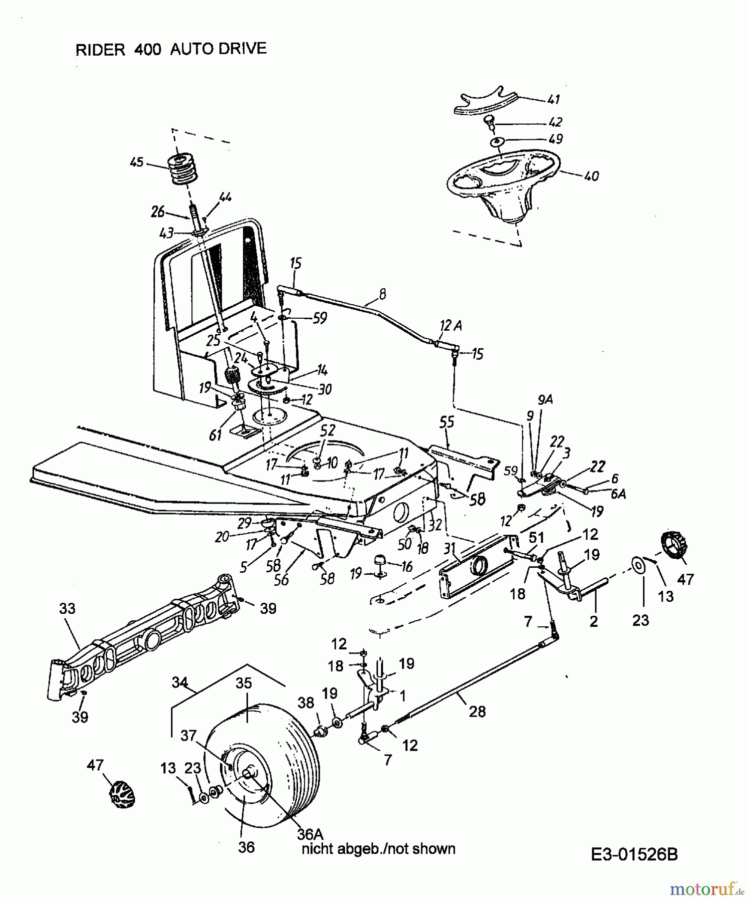  Gutbrod Rasentraktoren SLX 92 RA 13AP406E690  (2002) Lenkung, Räder vorne, Vorderachse