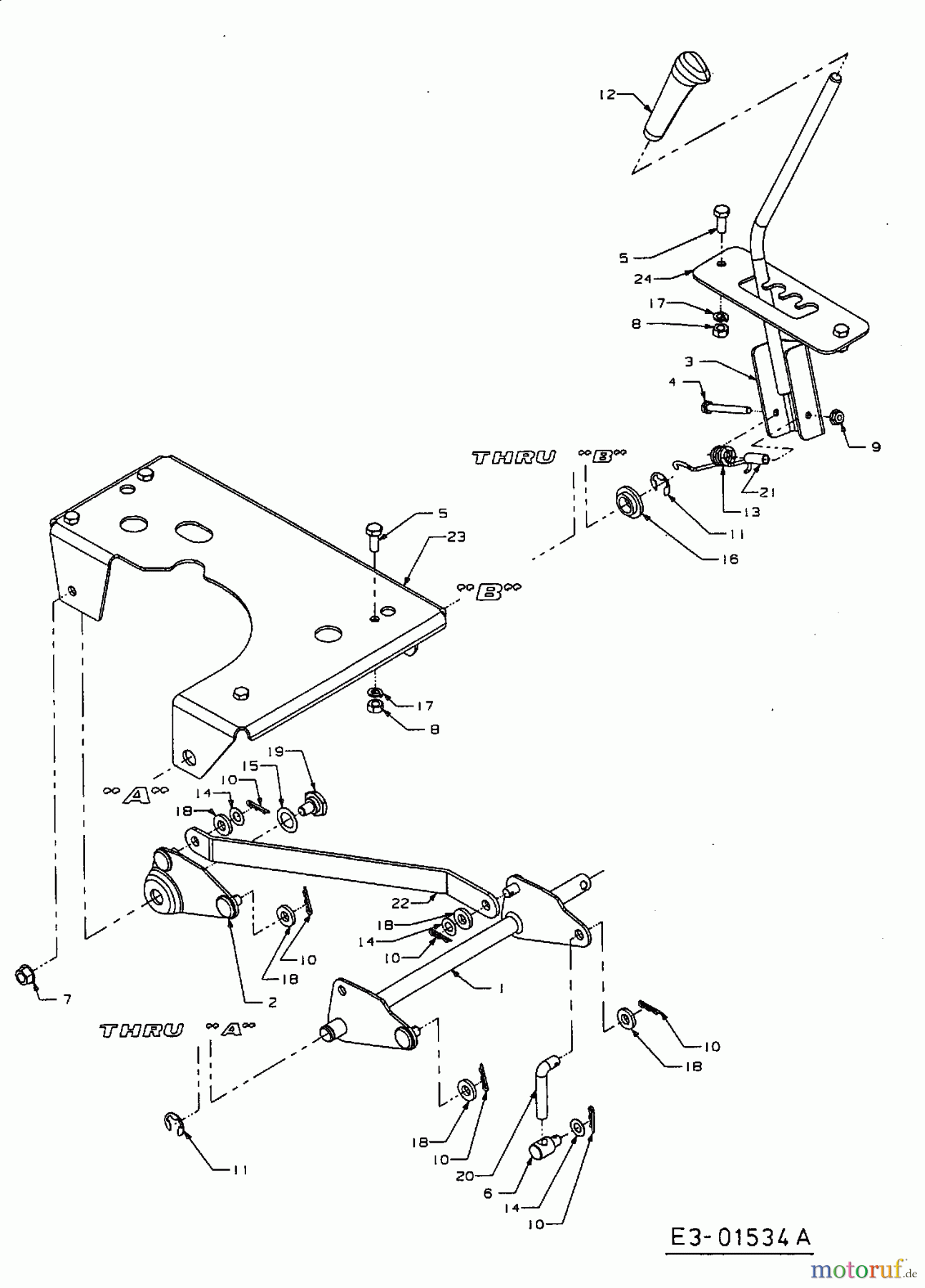 MTD Rasentraktoren Pinto 13B6064-600 (2002) Mähwerksaushebung