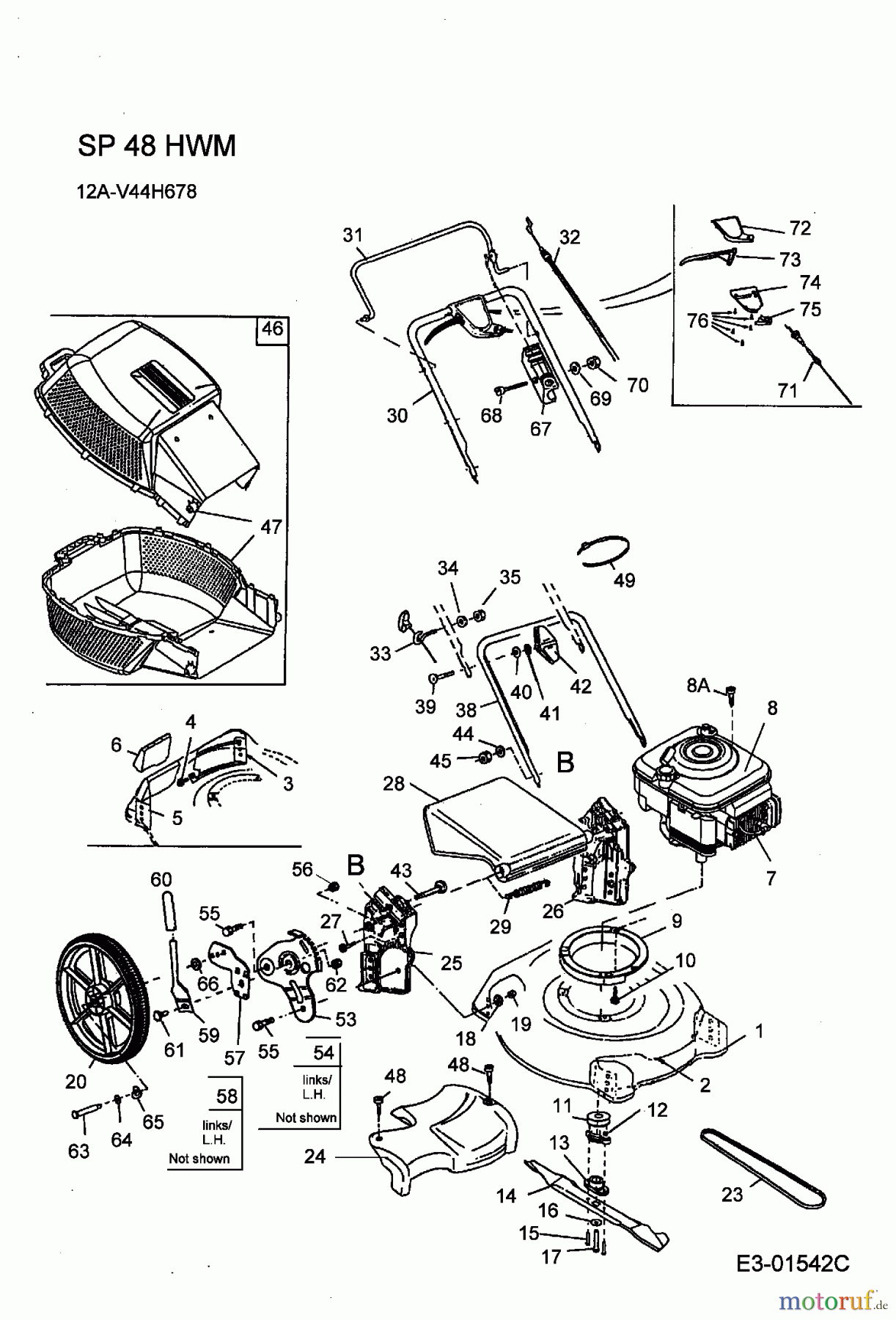  MTD Motormäher mit Antrieb SP 48 HWM 12A-V44H678  (2003) Grundgerät