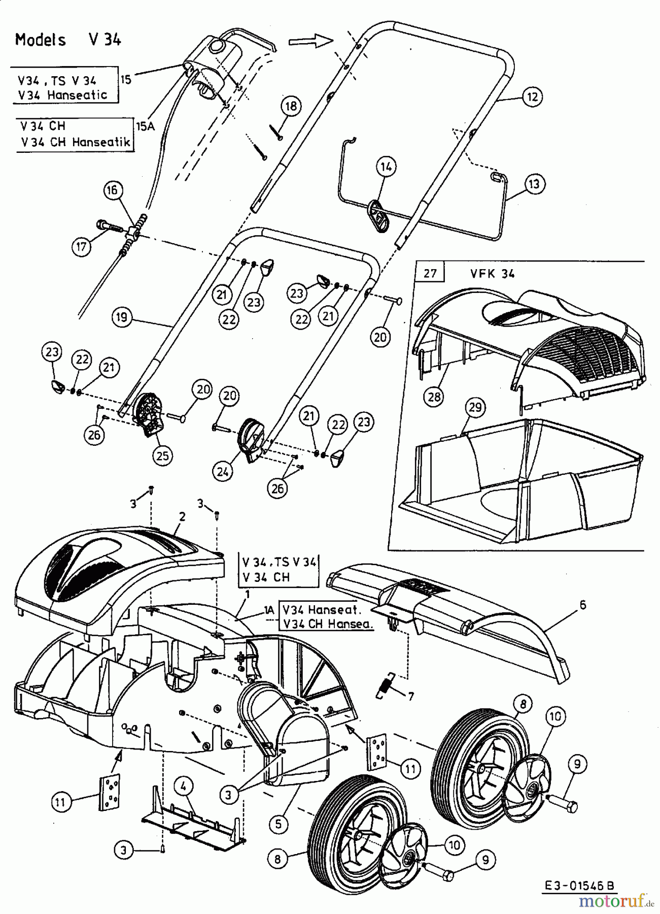 MTD Elektrovertikutierer VERTIPLUS 34 16AEE0A-664  (2002) Grundgerät