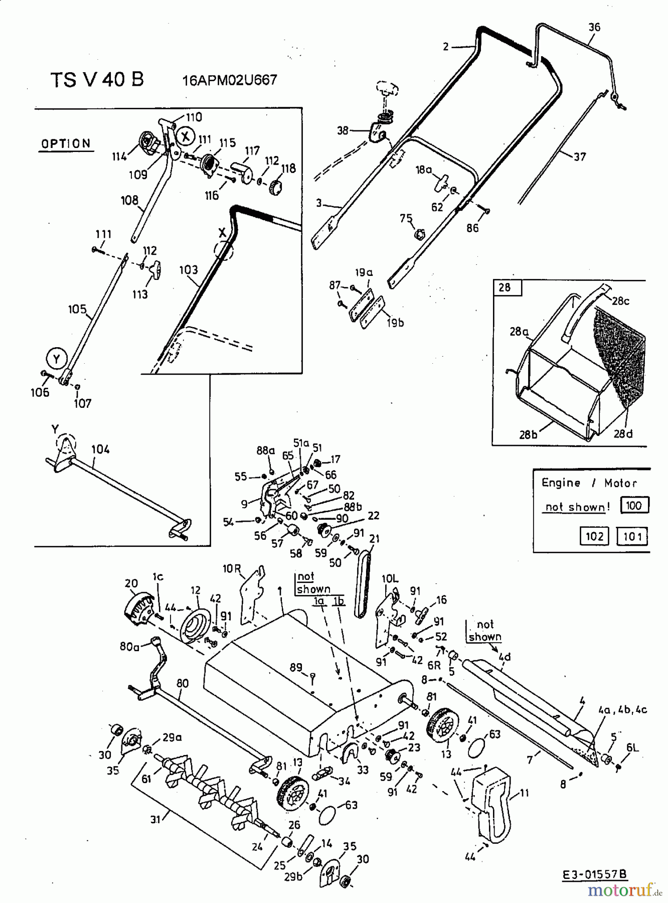  Turbo Silent Motorvertikutierer TSV 40 B 16APM02U667  (2002) Grundgerät