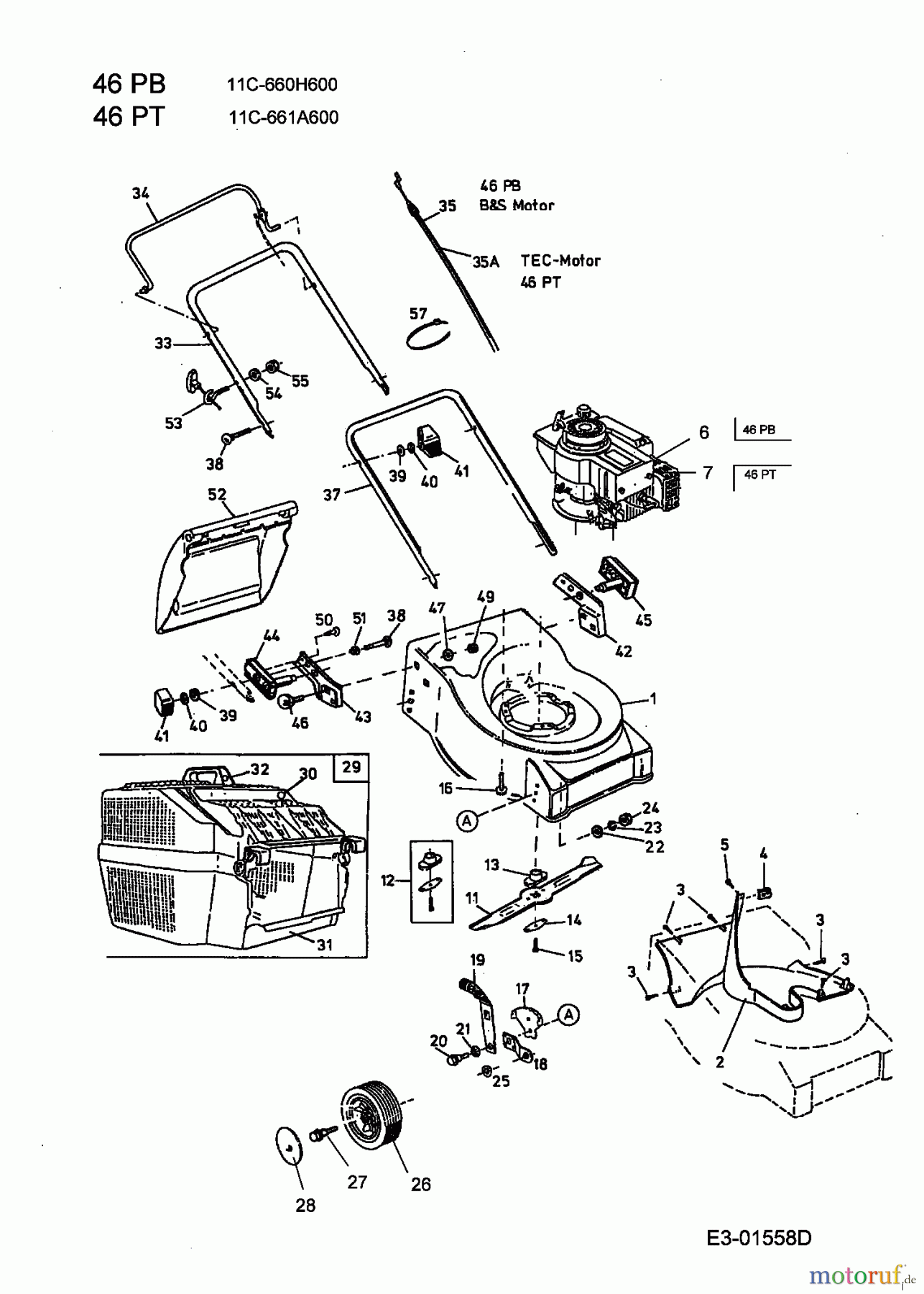 MTD Motormäher 46 PB 11C-660H600 (2004) Grundgerät
