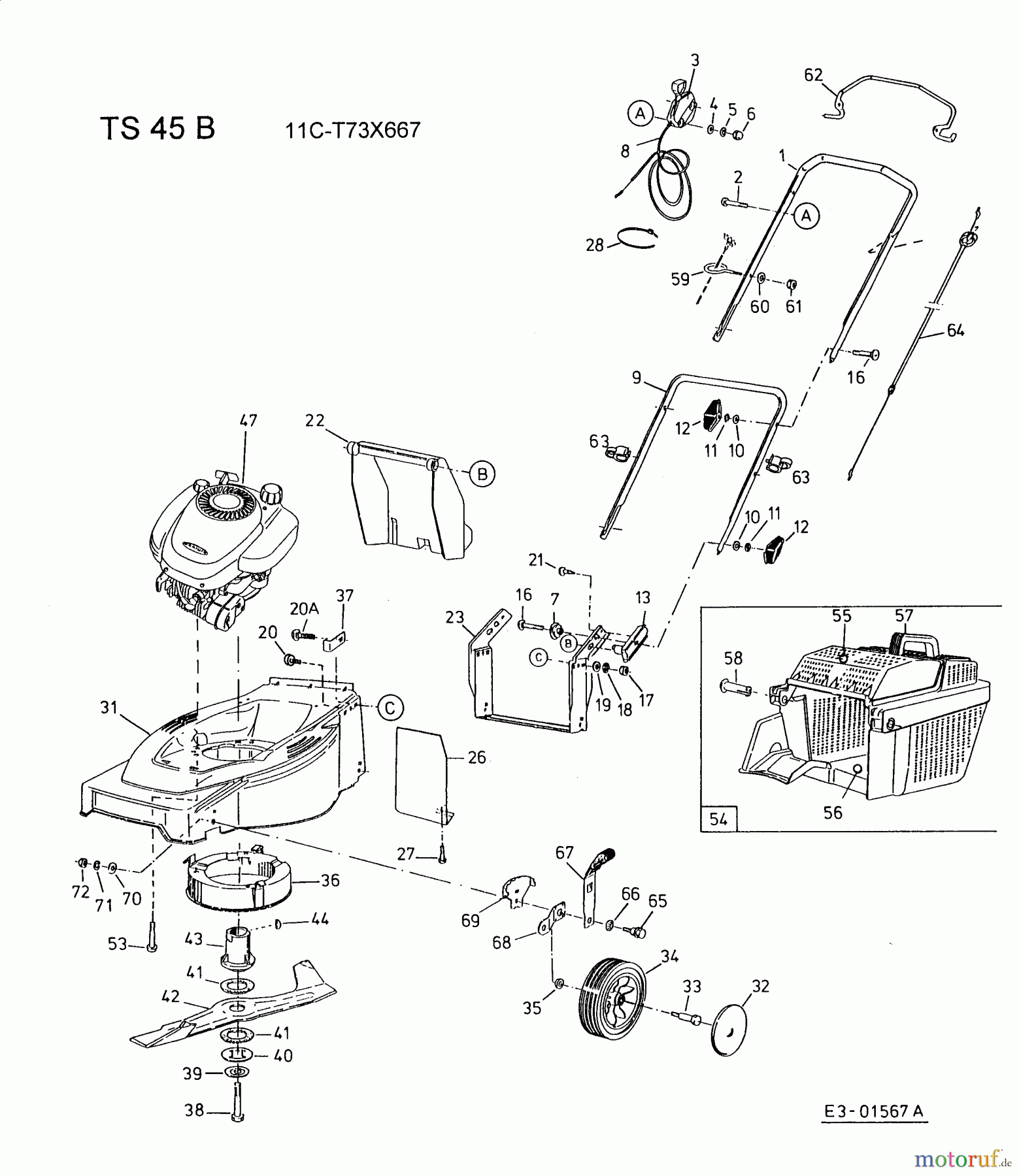  MTD Motormäher GE 45 11C-T32Z678  (2001) Grundgerät