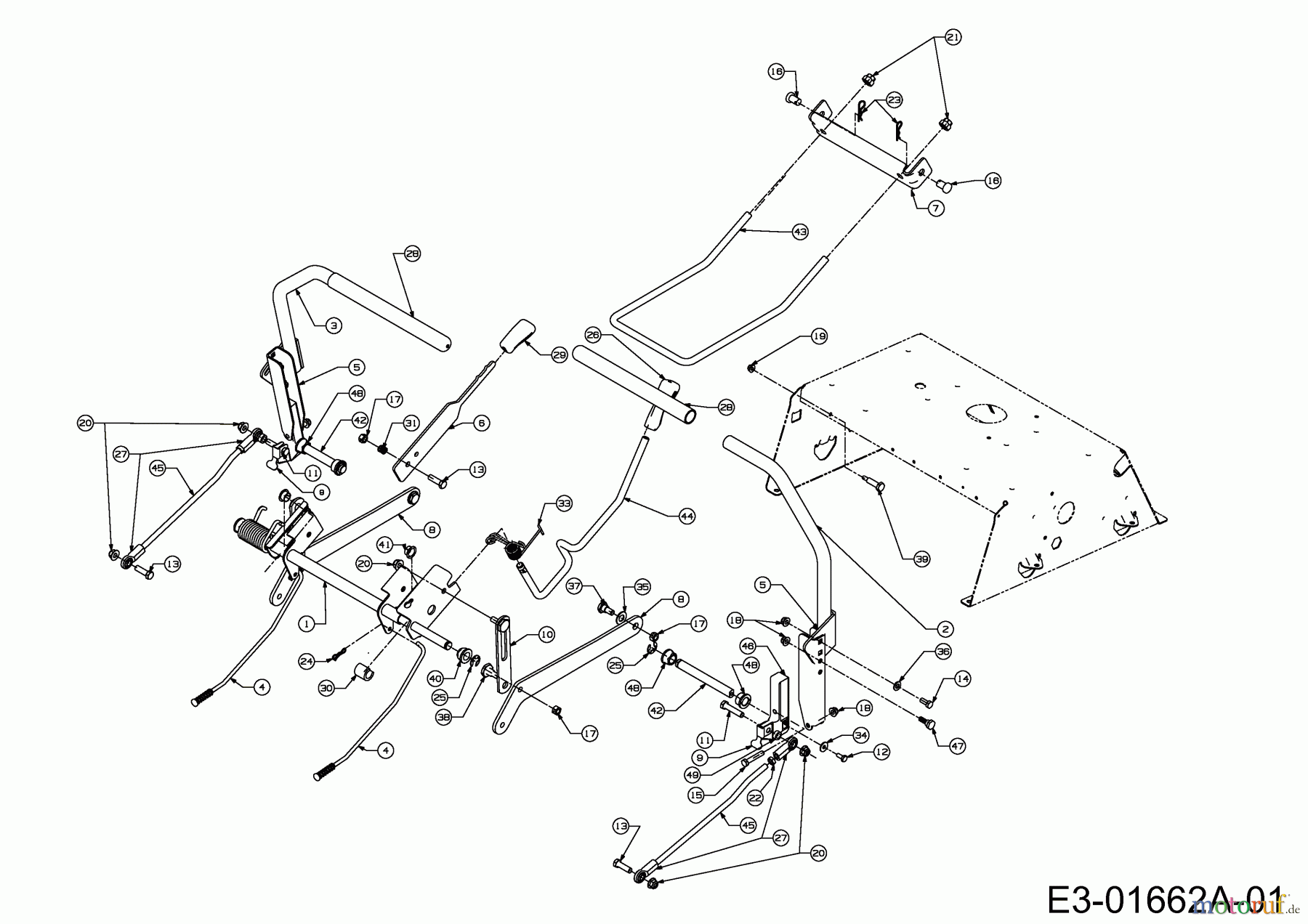  Troy-Bilt Zero Turn Mustang XP 50 17WF2ACP066  (2011) Lenkung, Mähwerksaushebung