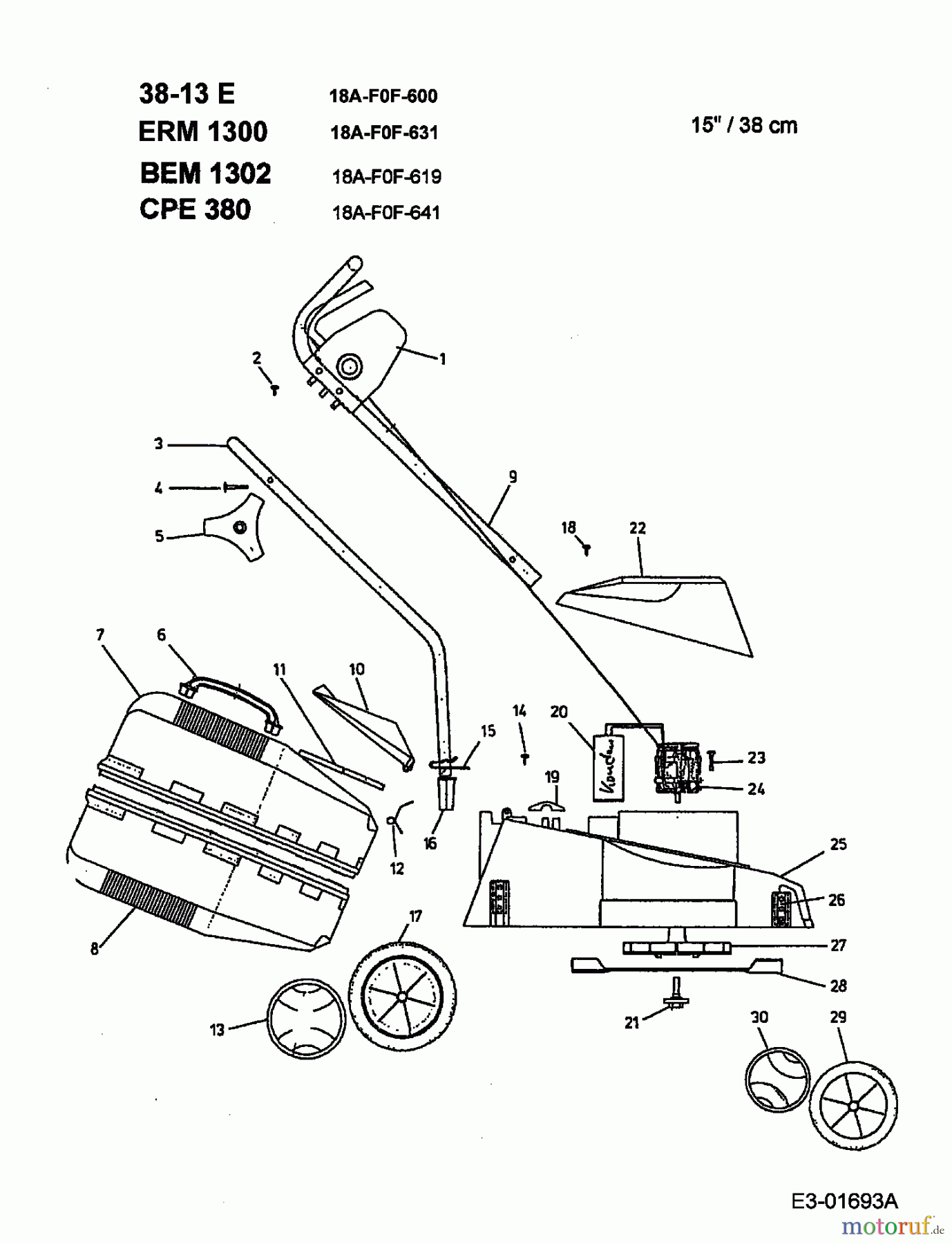  Budget Elektromäher BEM 1302 18A-F0F-619  (2002) Grundgerät