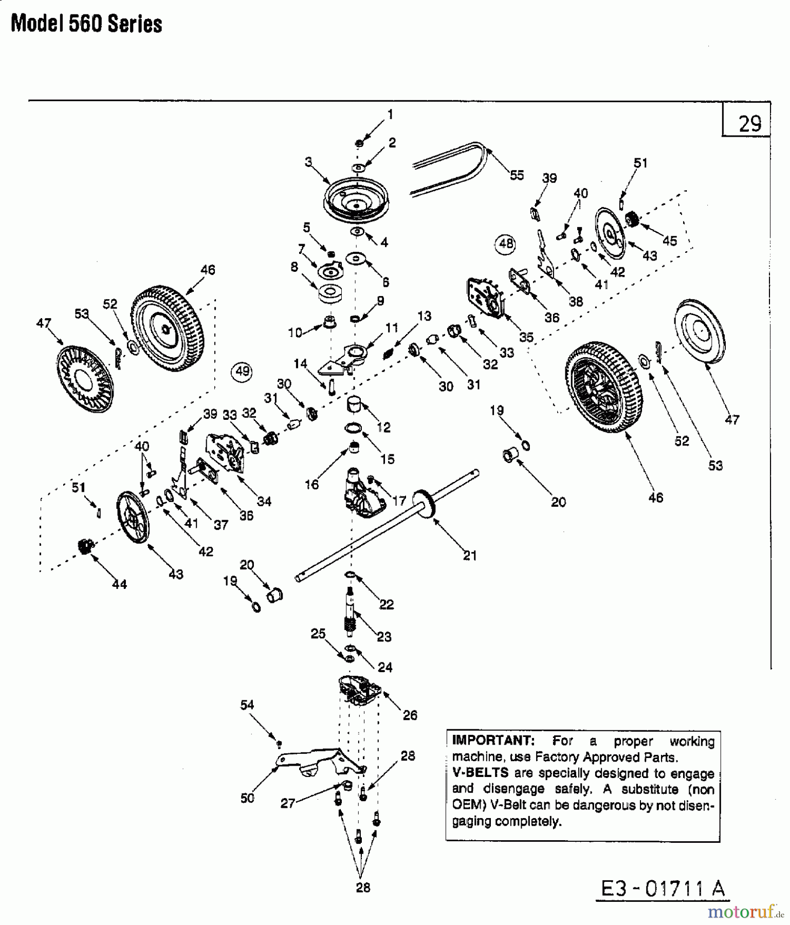 MTD Motormäher mit Antrieb SP 53 GHW 12A-568R678 (2003) Getriebe 618-0606
