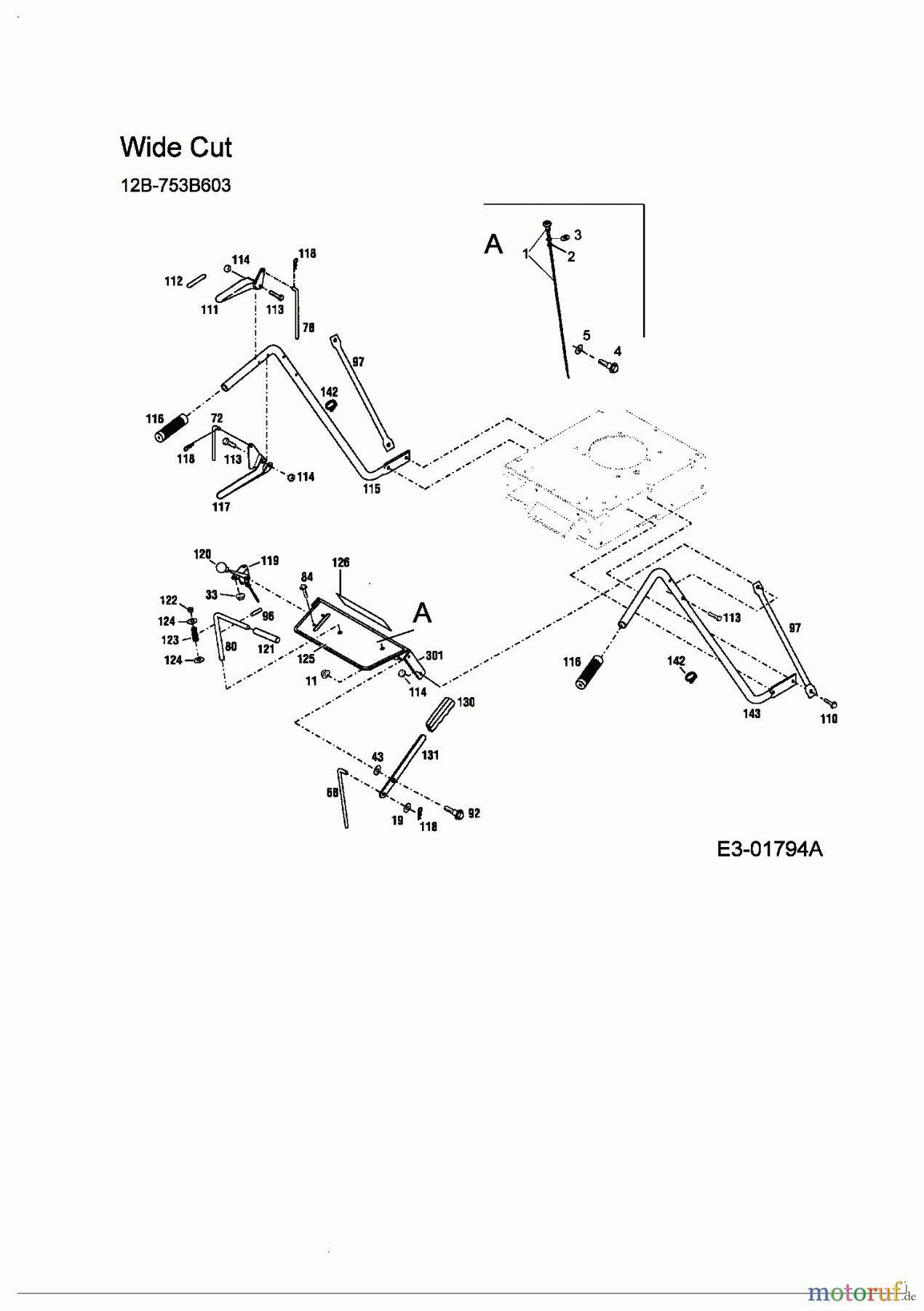 Cub Cadet Motormäher mit Antrieb Wide Cut 12B-753B603 (2004) Holm
