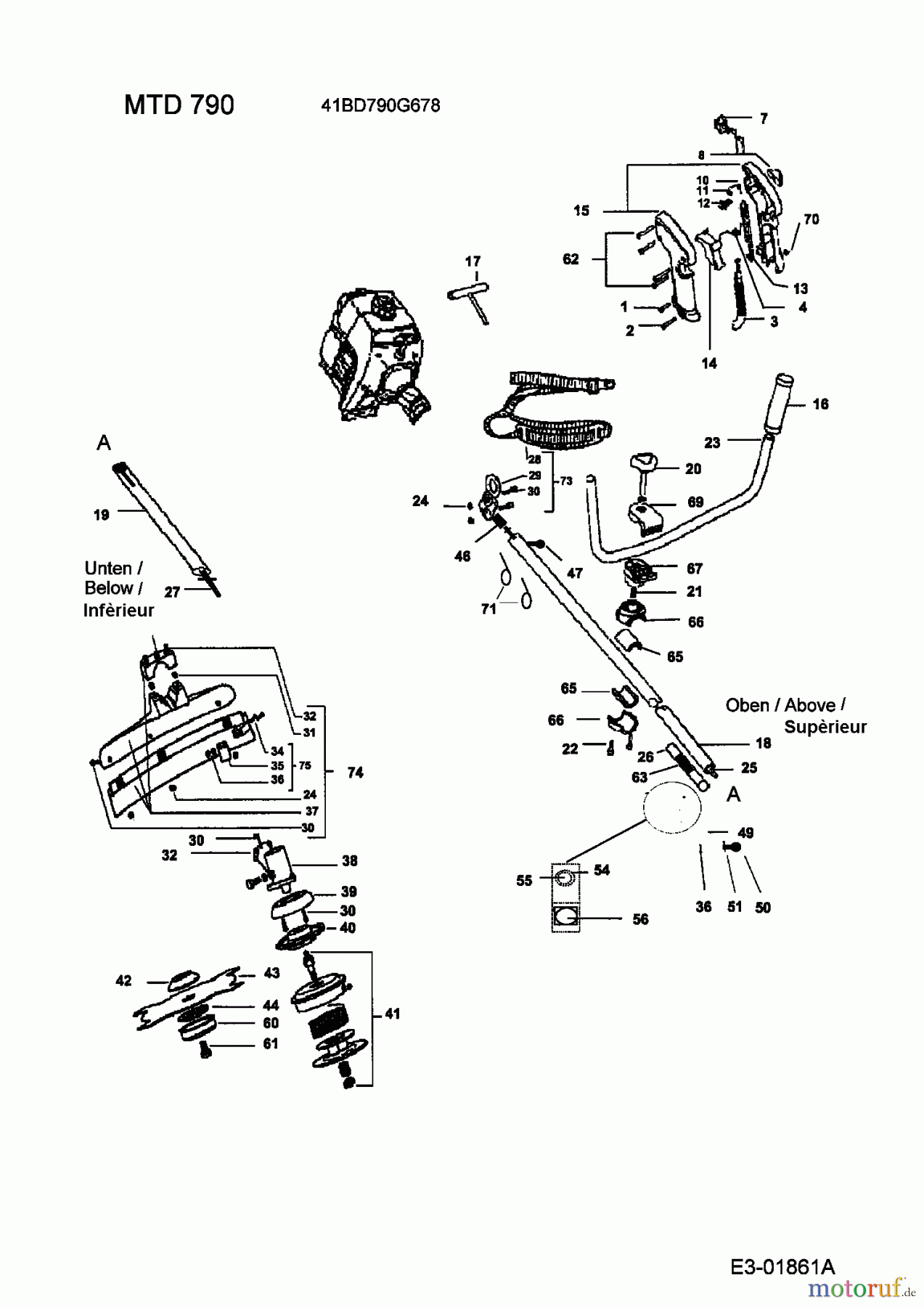 MTD Motorsensen 790 41BD790G678 (2004) Grundgerät