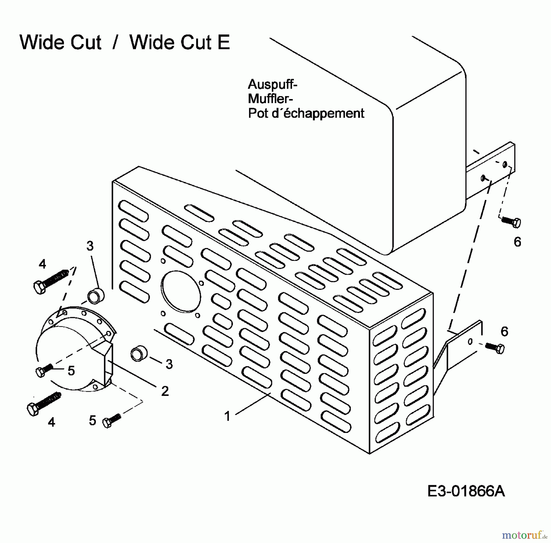 Cub Cadet Motormäher mit Antrieb Wide Cut E-Start 12AF753B603 (2004) Hitzeschutz