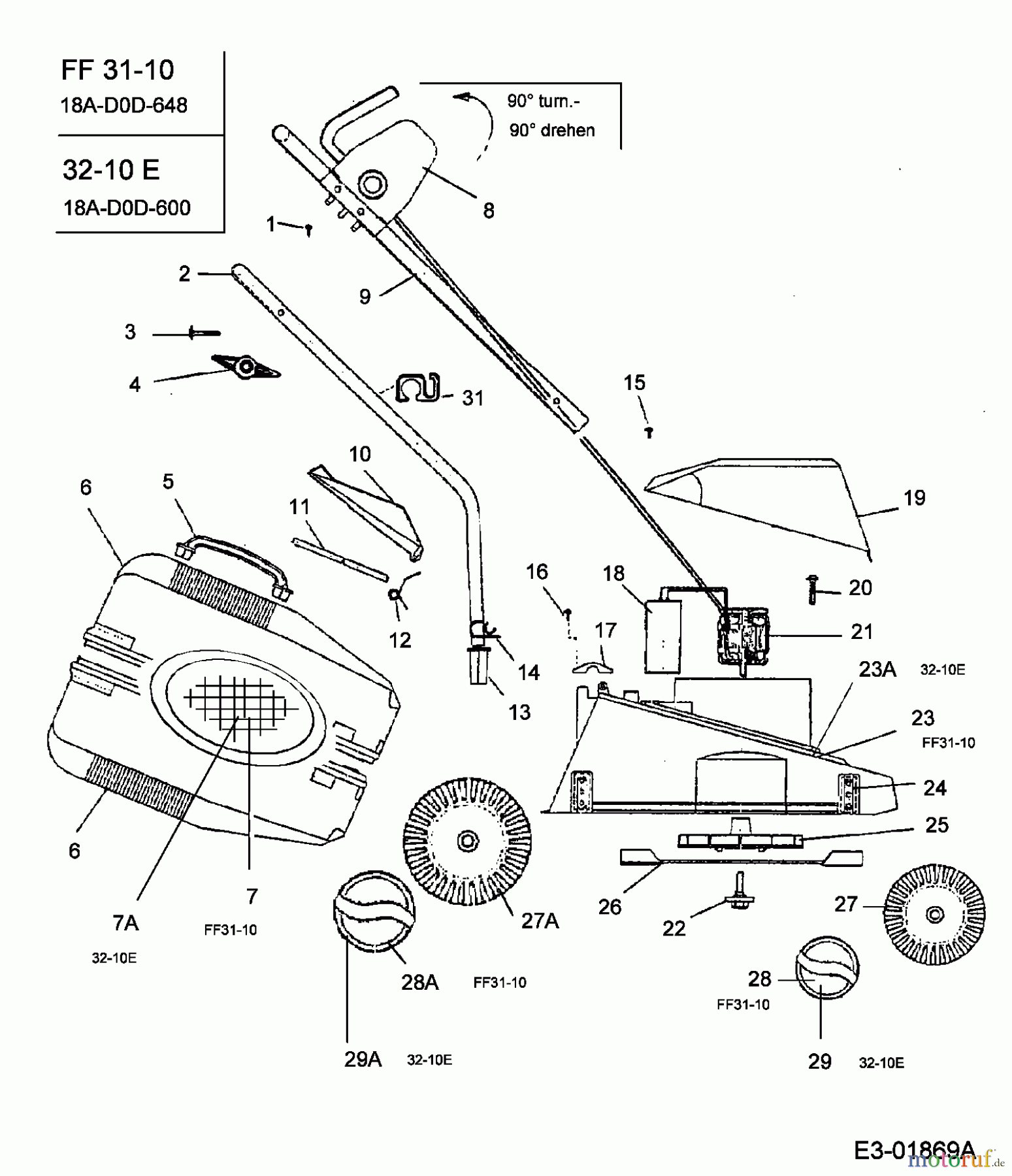  Golf Elektromäher FF 31-10 18A-D0D-648  (2003) Grundgerät