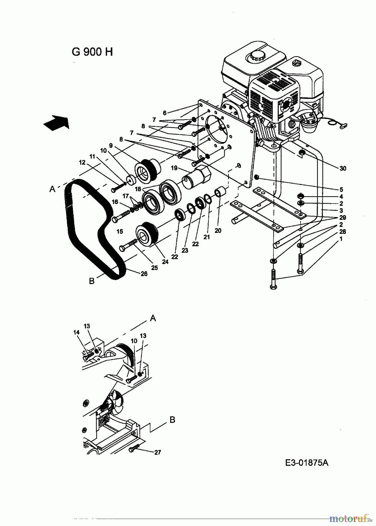  Gutbrod Einachser G 900 H 56A-900H690  (2004) Motorkeilriemenscheibe