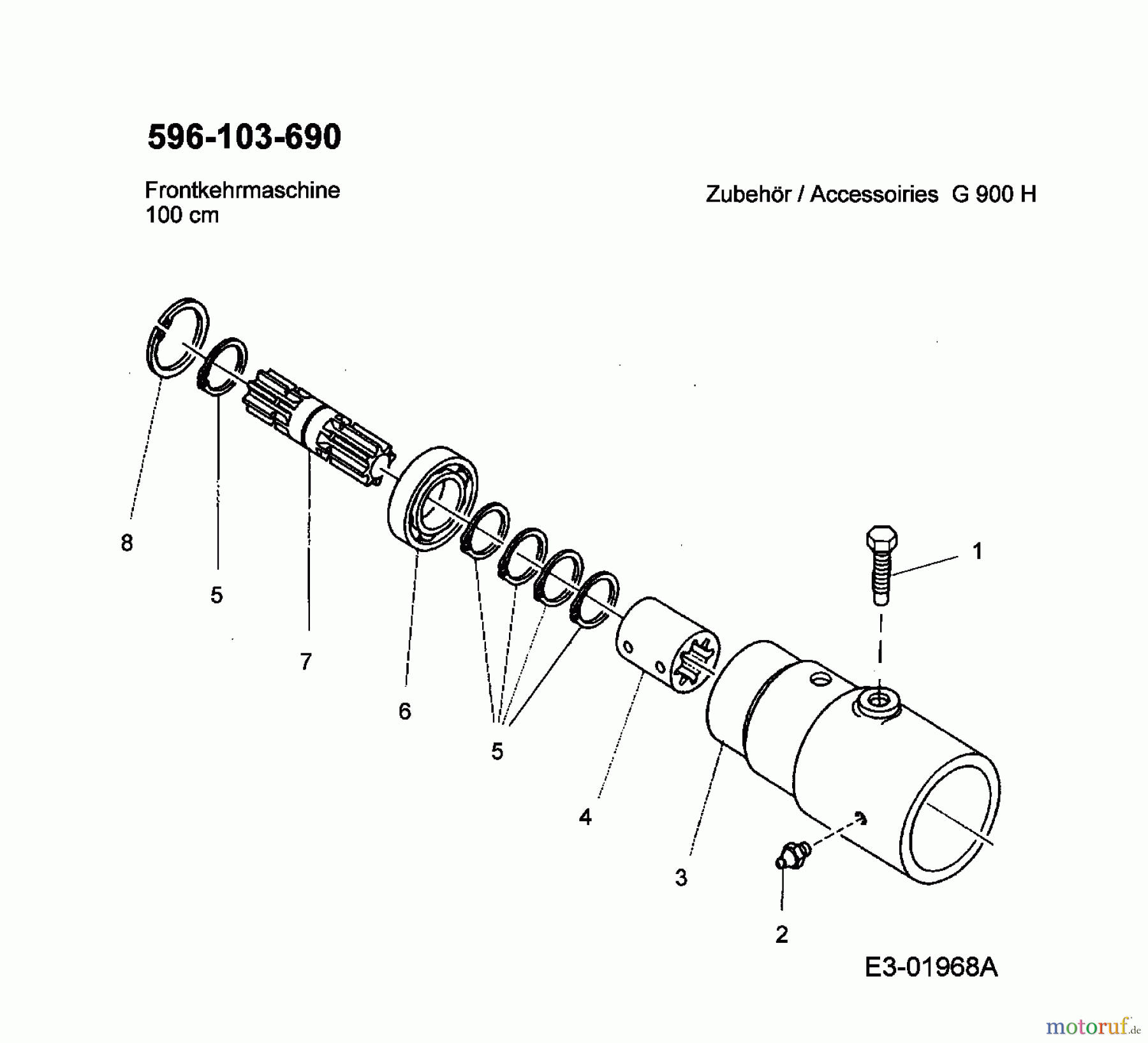 MTD Zubehör Zubehör Einachser Frontkehrmaschine mit Behälter für G 900 H 596-103-690 (2005) Adapter