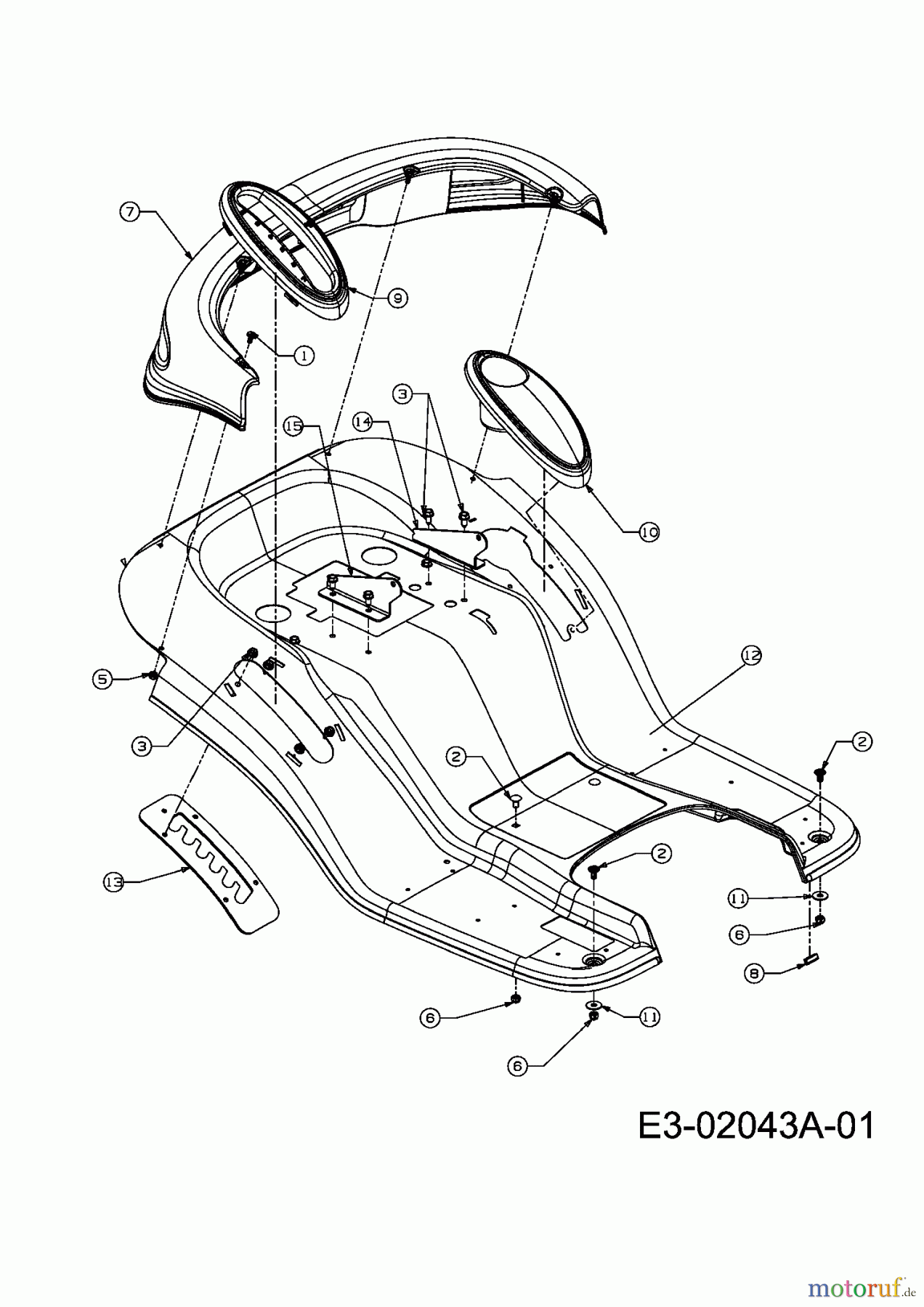 Efco Rasentraktoren Formula 107 H 13BA519G637 (2004) Sitzwanne