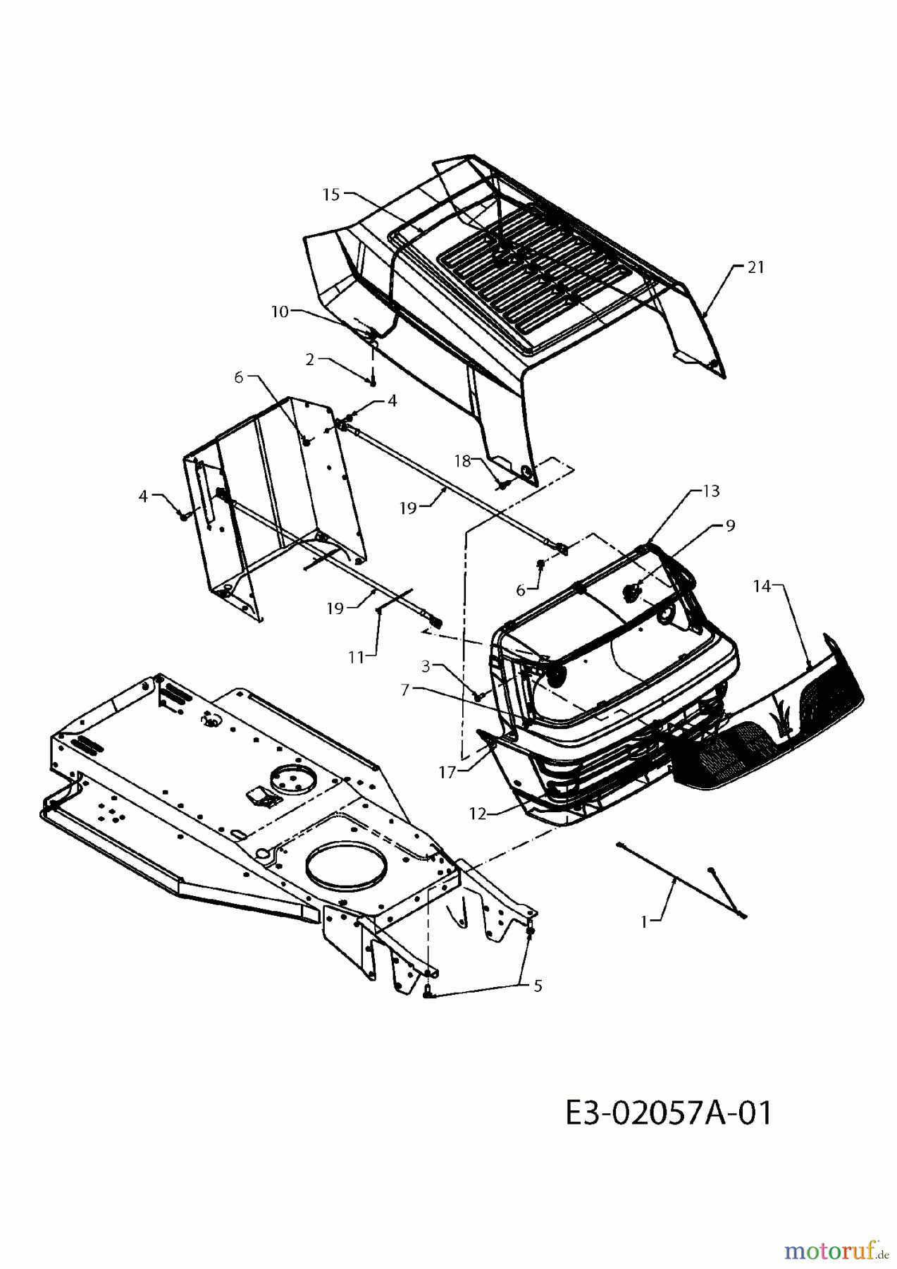  MTD Rasentraktoren Junior 115 13DC450C600  (2004) Motorhaube 0-Style