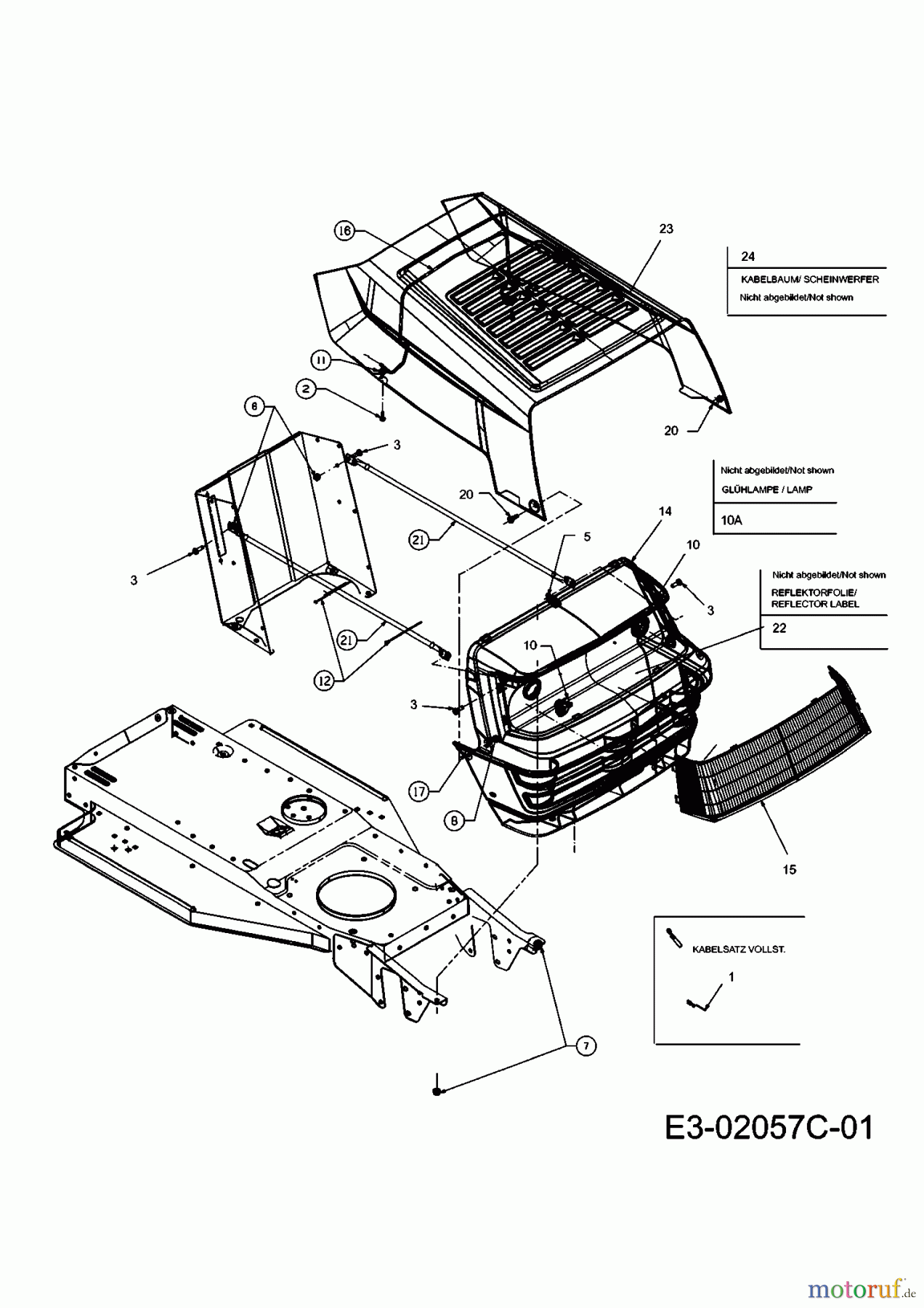  Mastercut Rasentraktoren Mastercut 92-155 bis 2016 13DM450E659  (2008) Motorhaube 0-Style