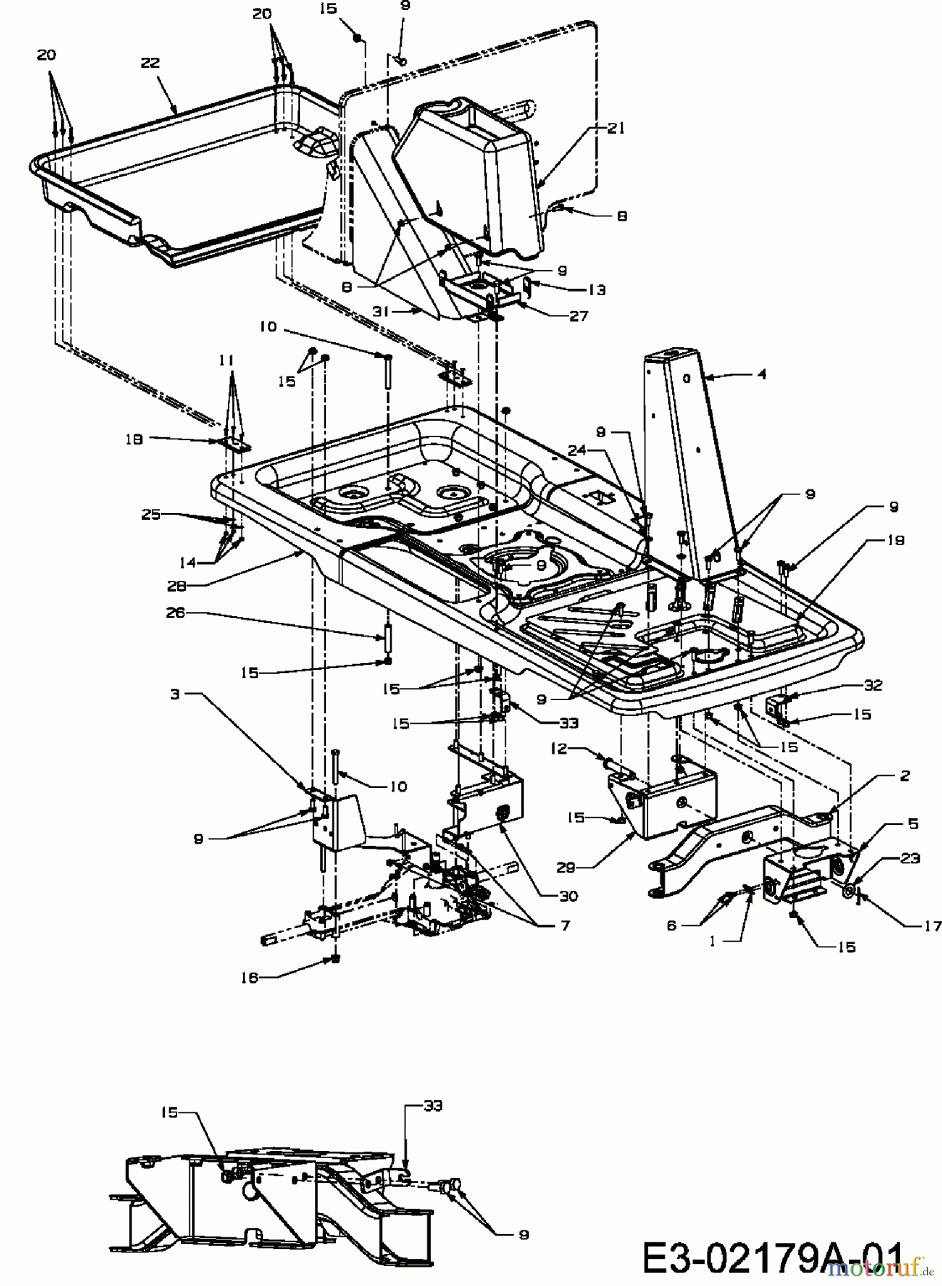MTD Rasentraktoren Pinto E-Start 13B4065-678  (2007) Rahmen, Vorderachse