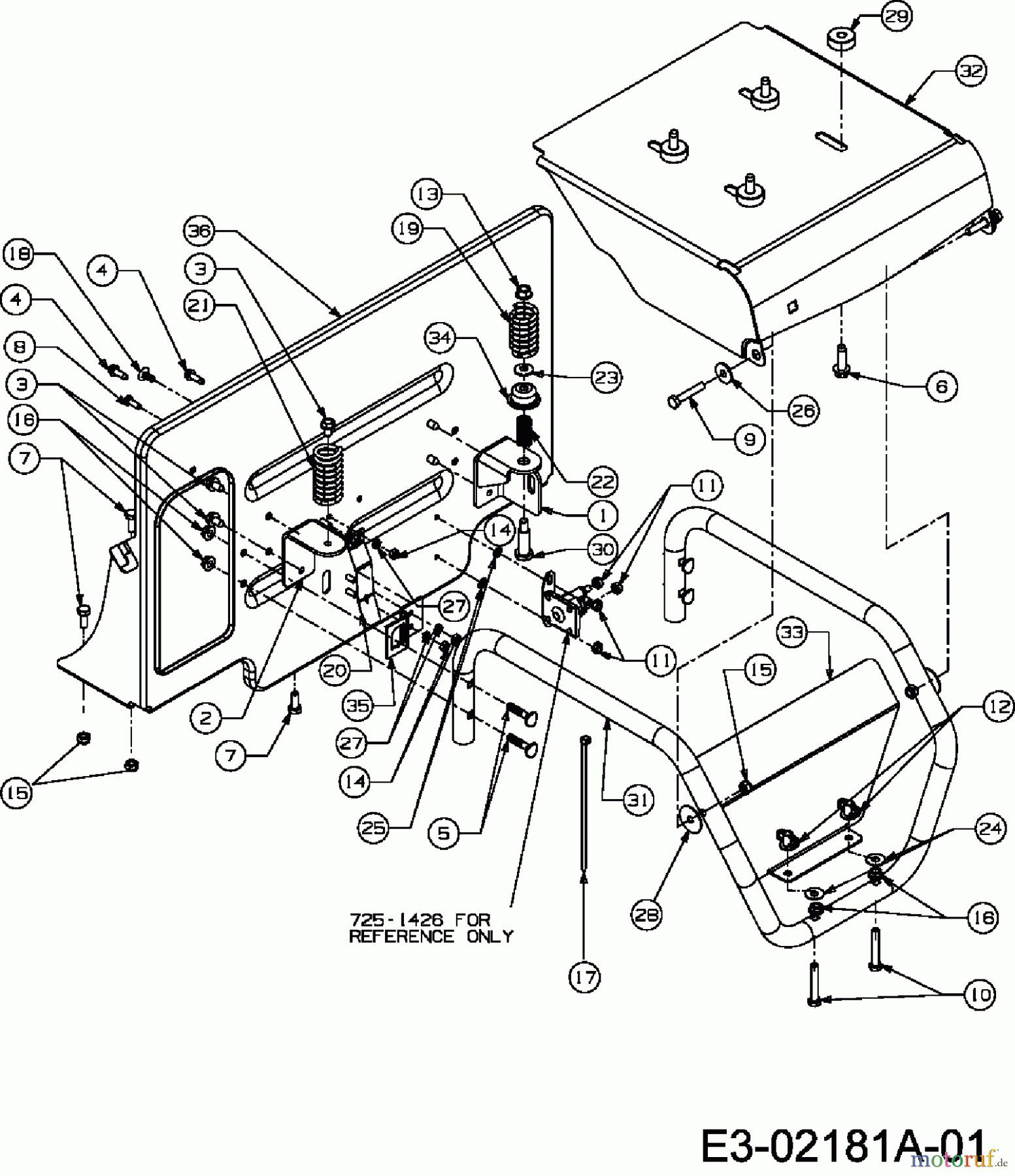 MTD Rasentraktoren Pinto E-Start 13B4065-678  (2007) Sitzträger