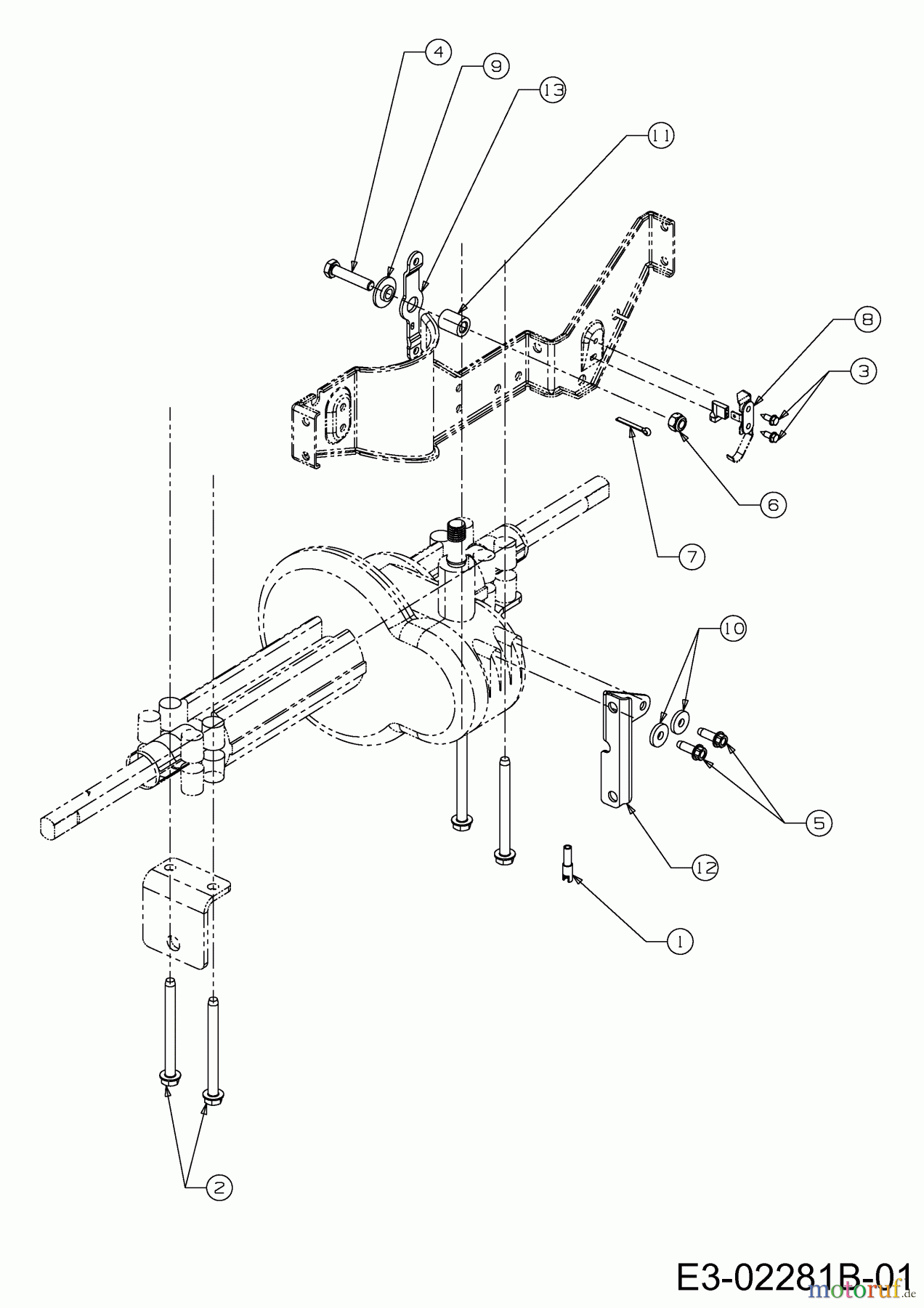 Gutbrod Rasentraktoren SC Edition 13B-334-690 (2011) Anbauteile Hinterachse