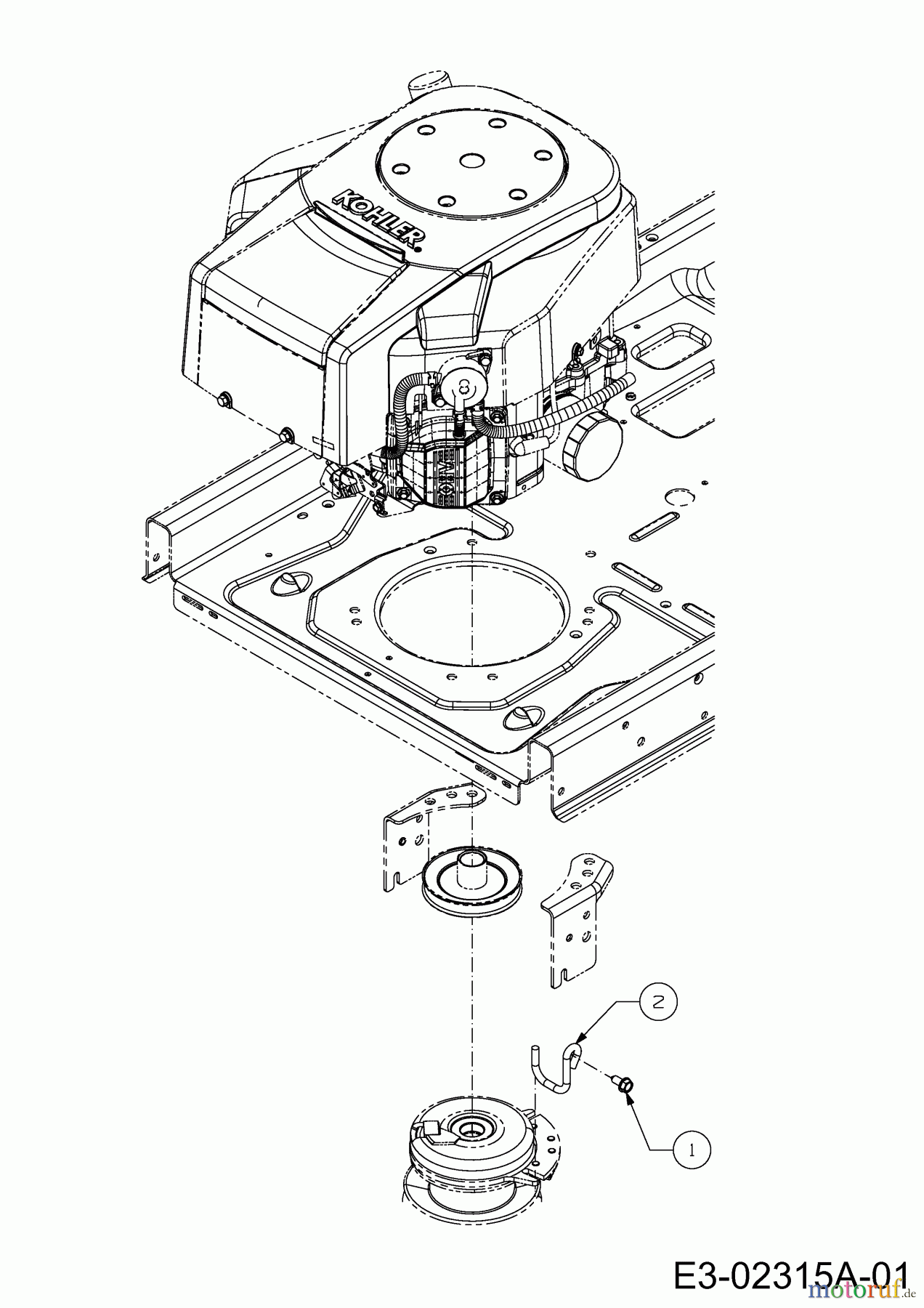 Cub Cadet Zero Turn XZ1 107 17CMCACS603 (2017) Haltebügel Elektromagnetkupplung