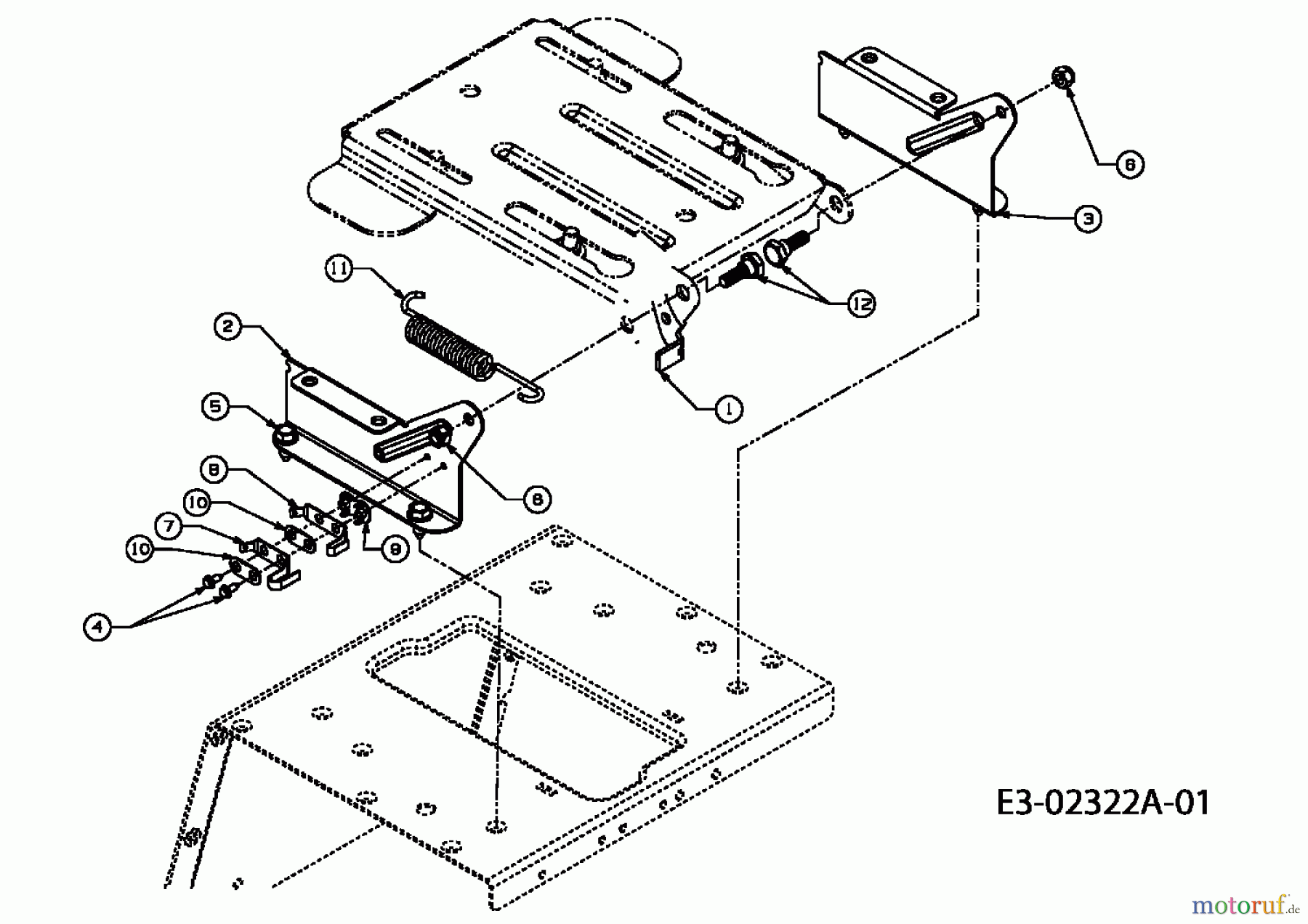  MTD Rasentraktoren 155/107 13AM660G752  (2005) Sitzträger