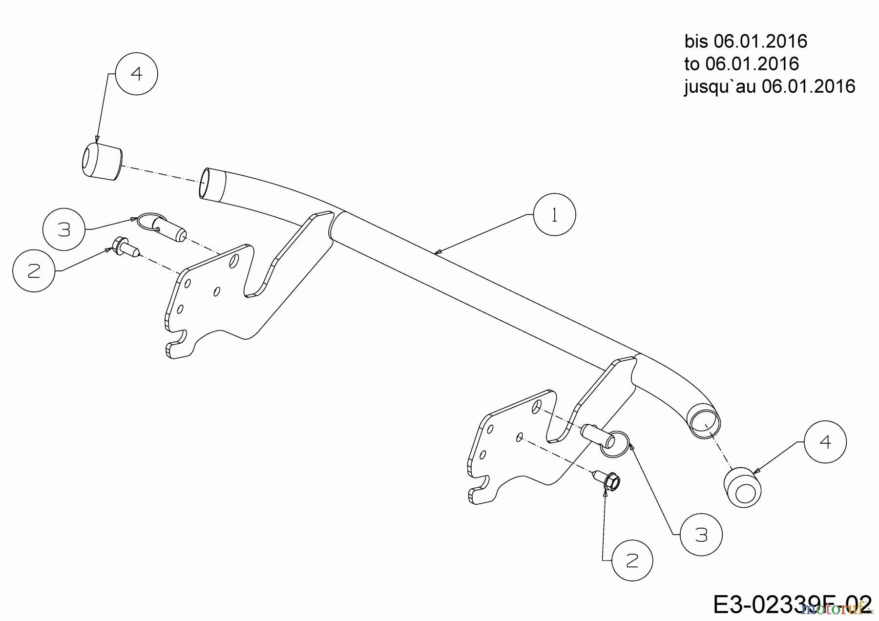 Colombia Rasentraktoren PX 107 HB 13HN79GG646 (2016) Stoßstange bis 06.01.2016