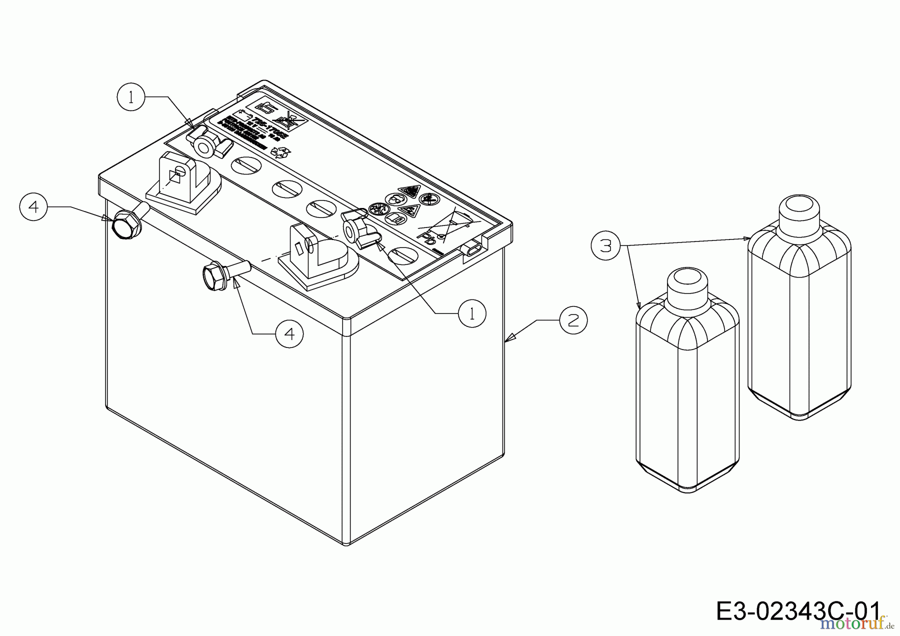 Edena Rasentraktoren MA 16 B 96 H 13CM79TF630 (2013) Batterie