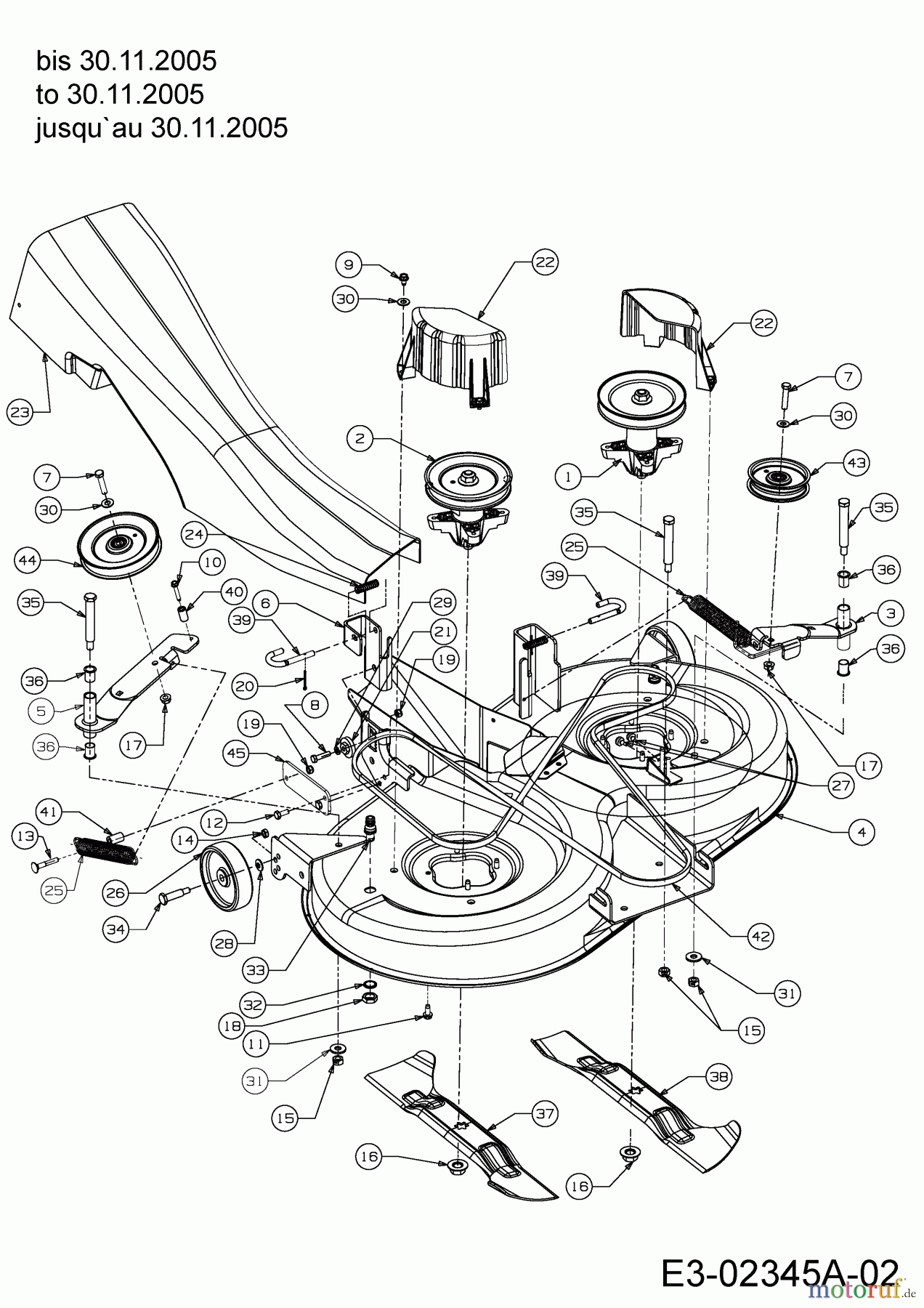  Cub Cadet Rasentraktoren CC 1020 RD 13AE51CN630  (2006) Mähwerk N (41